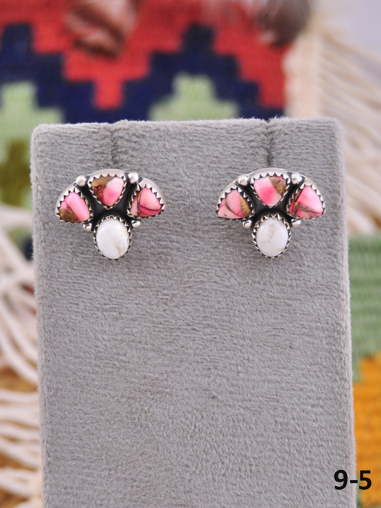 Southwest Made Multi Stone & Sterling Silver Post Earrings