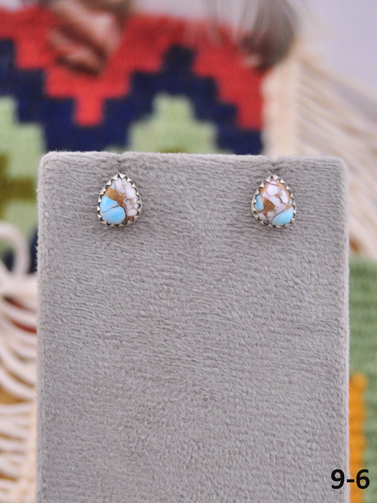 Southwest Made Cotton Candy & Sterling Silver Post Earrings