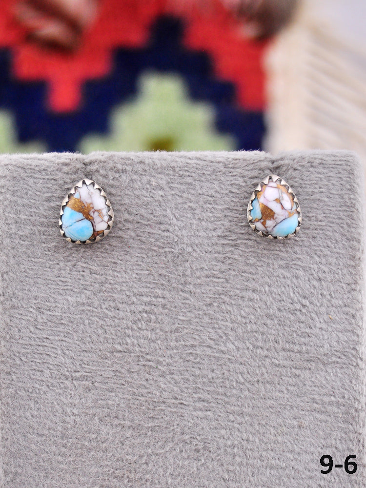 Southwest Made Cotton Candy & Sterling Silver Post Earrings