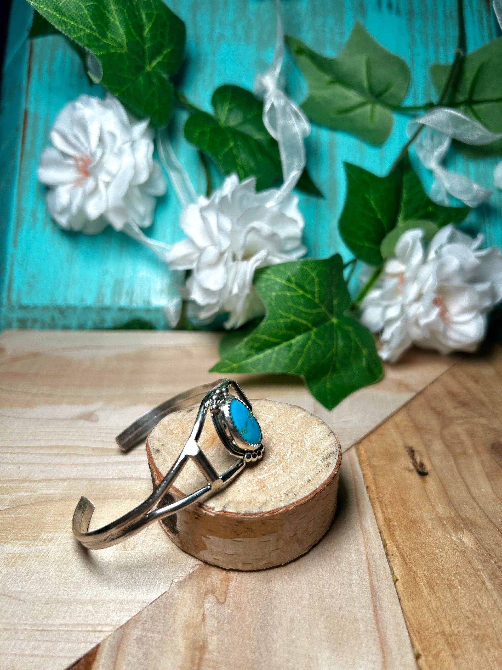 Navajo Kingman Turquoise & Sterling Silver Cuff Bracelet