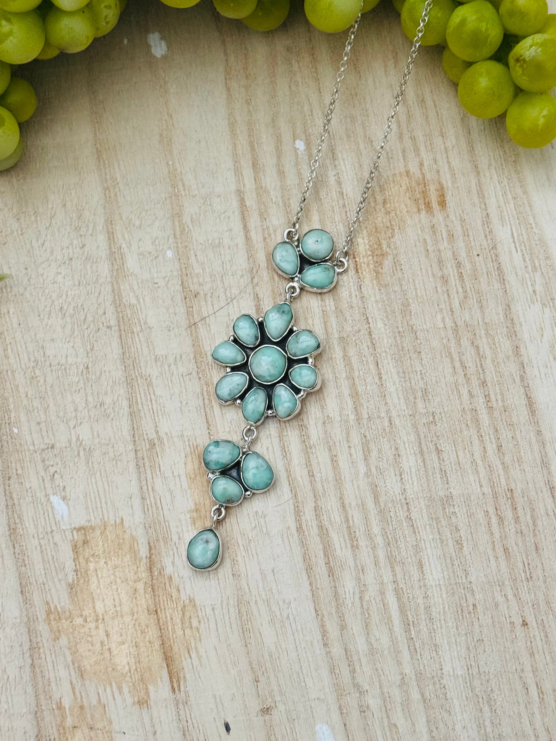 Southwest Handmade Paloma Variscite & Sterling Silver Necklace