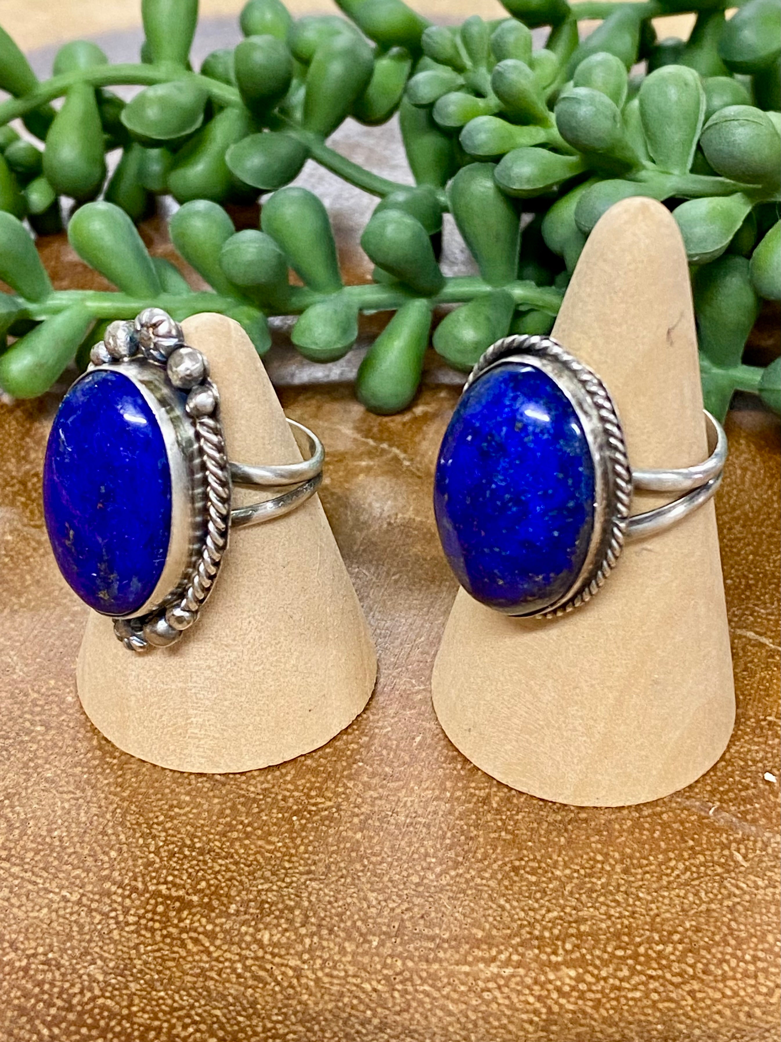 Navajo Made Lapis & Sterling Silver Rings