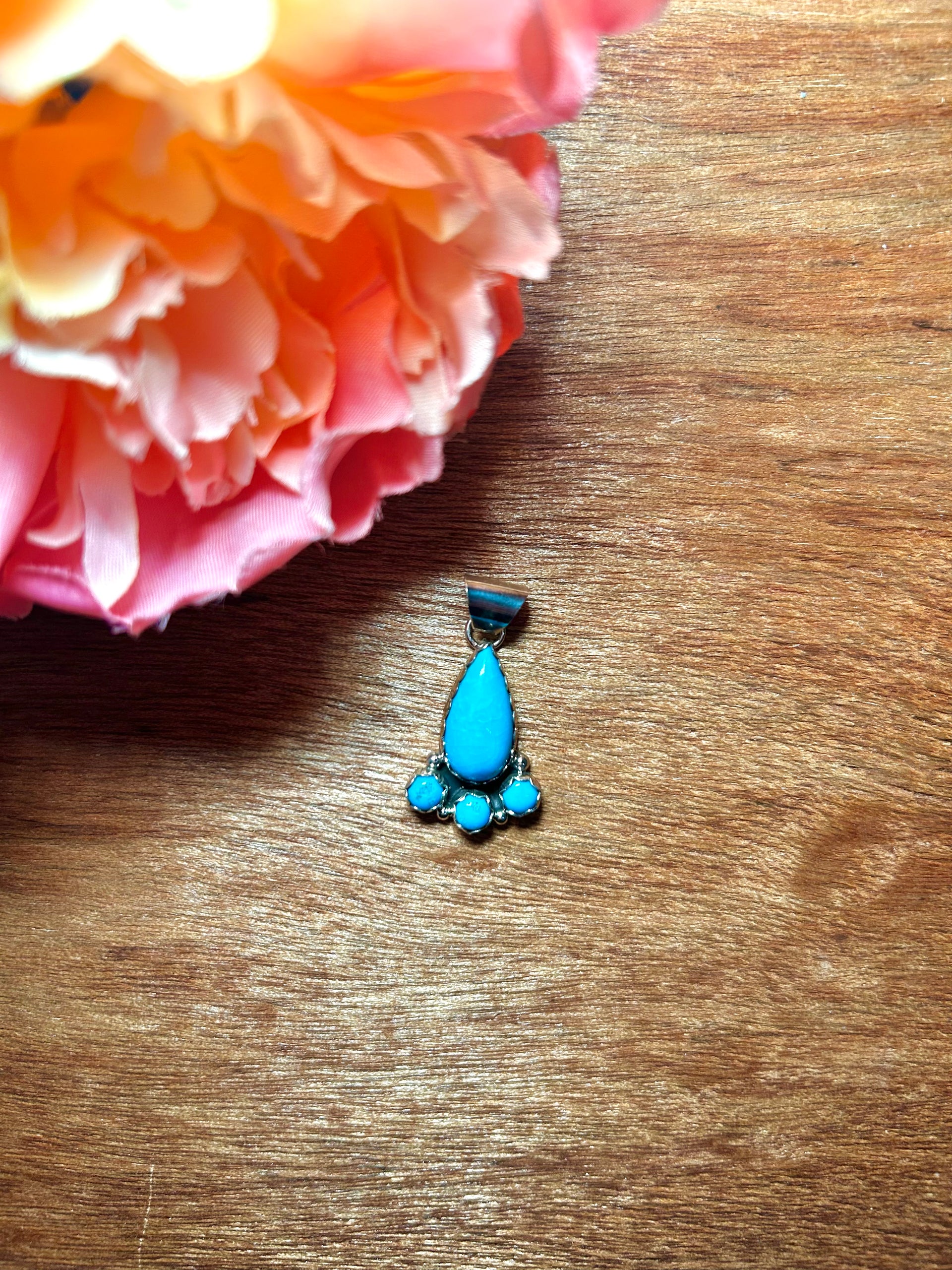 Annie Spencer Sleeping Beauty Turquoise & Sterling Silver Pendant