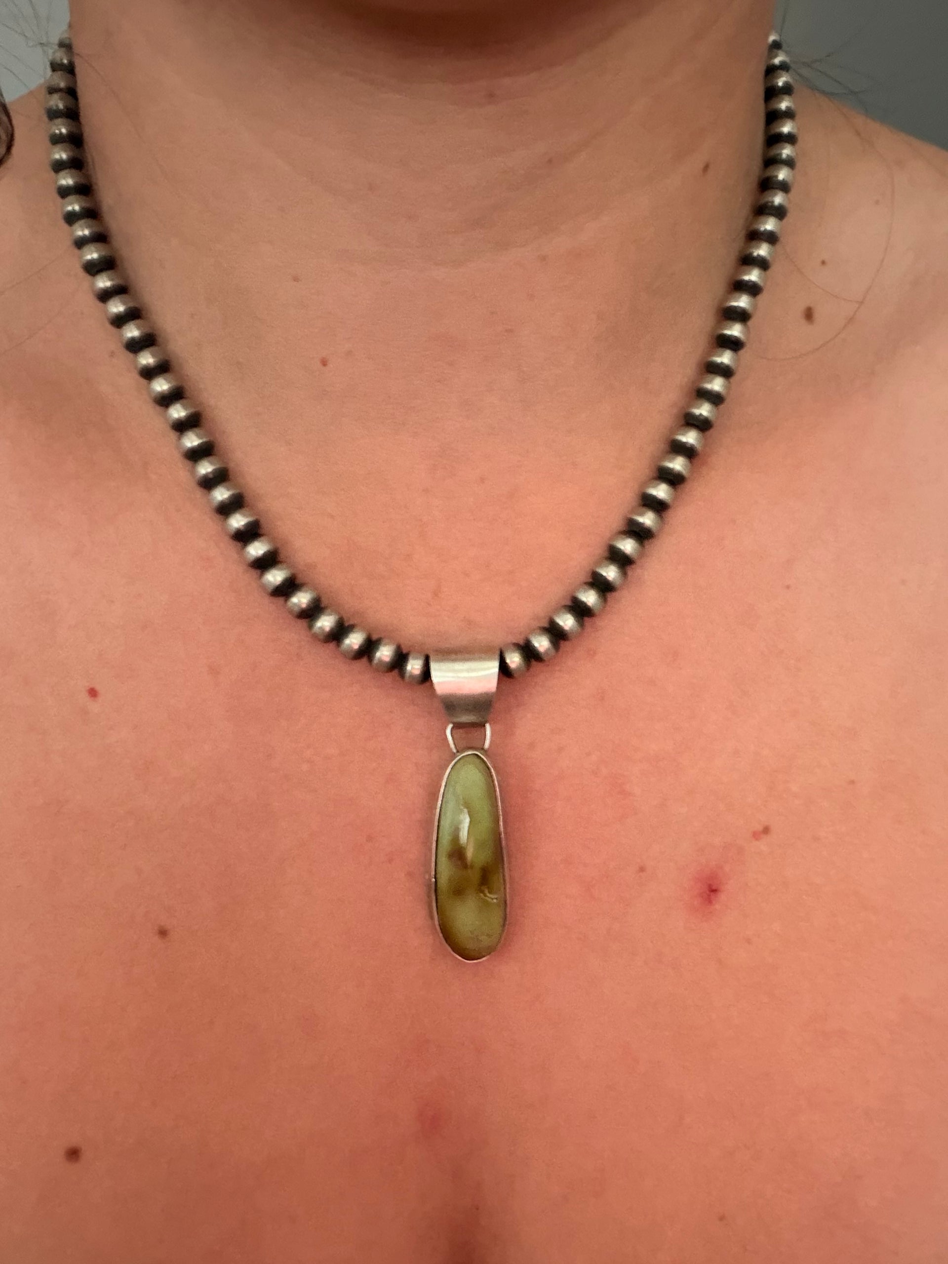 Navajo Made Royston Turquoise & Sterling Silver Pendant