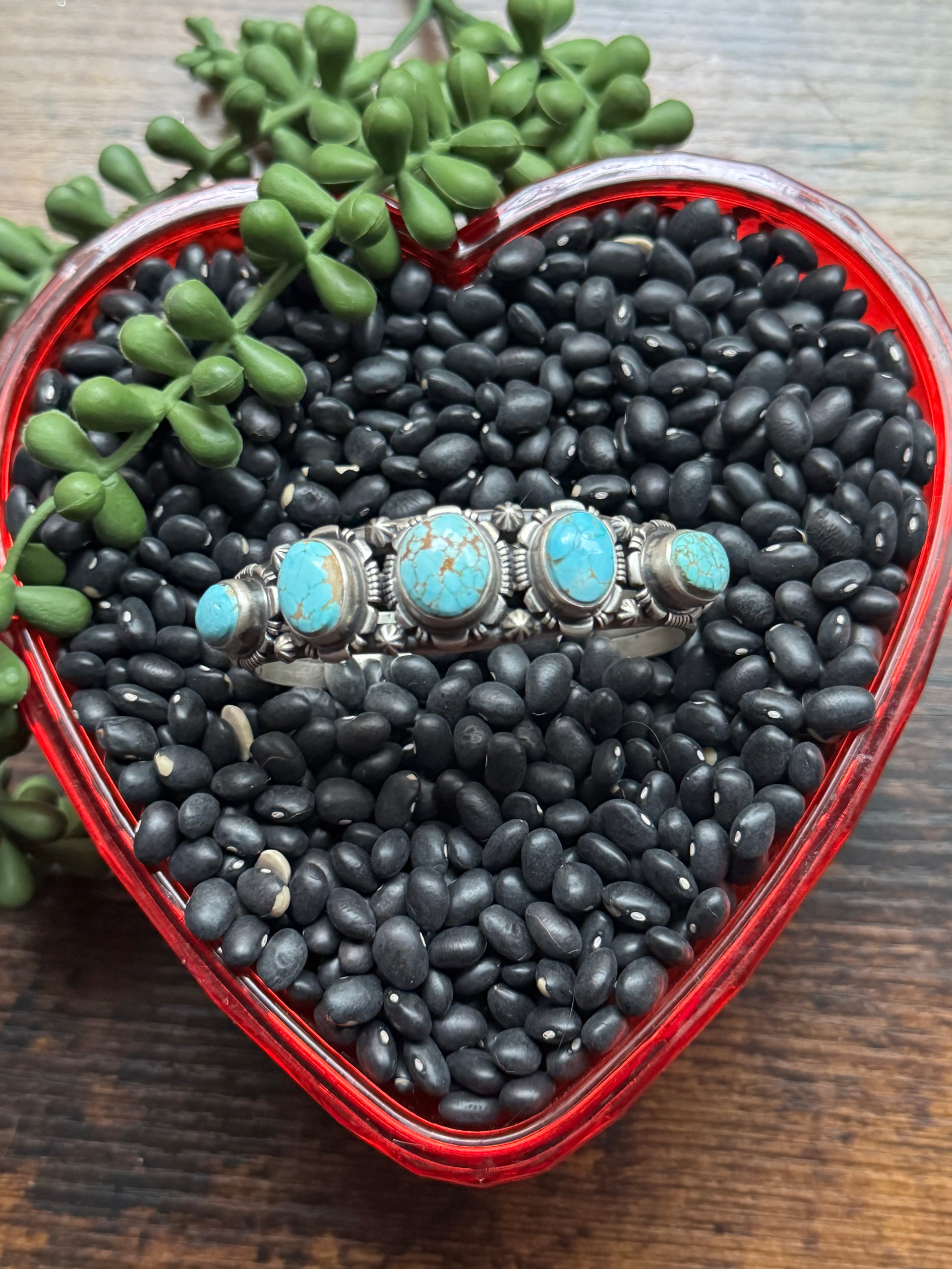 Thomas Francisco #8 Turquoise & Sterling Silver Cuff Bracelet