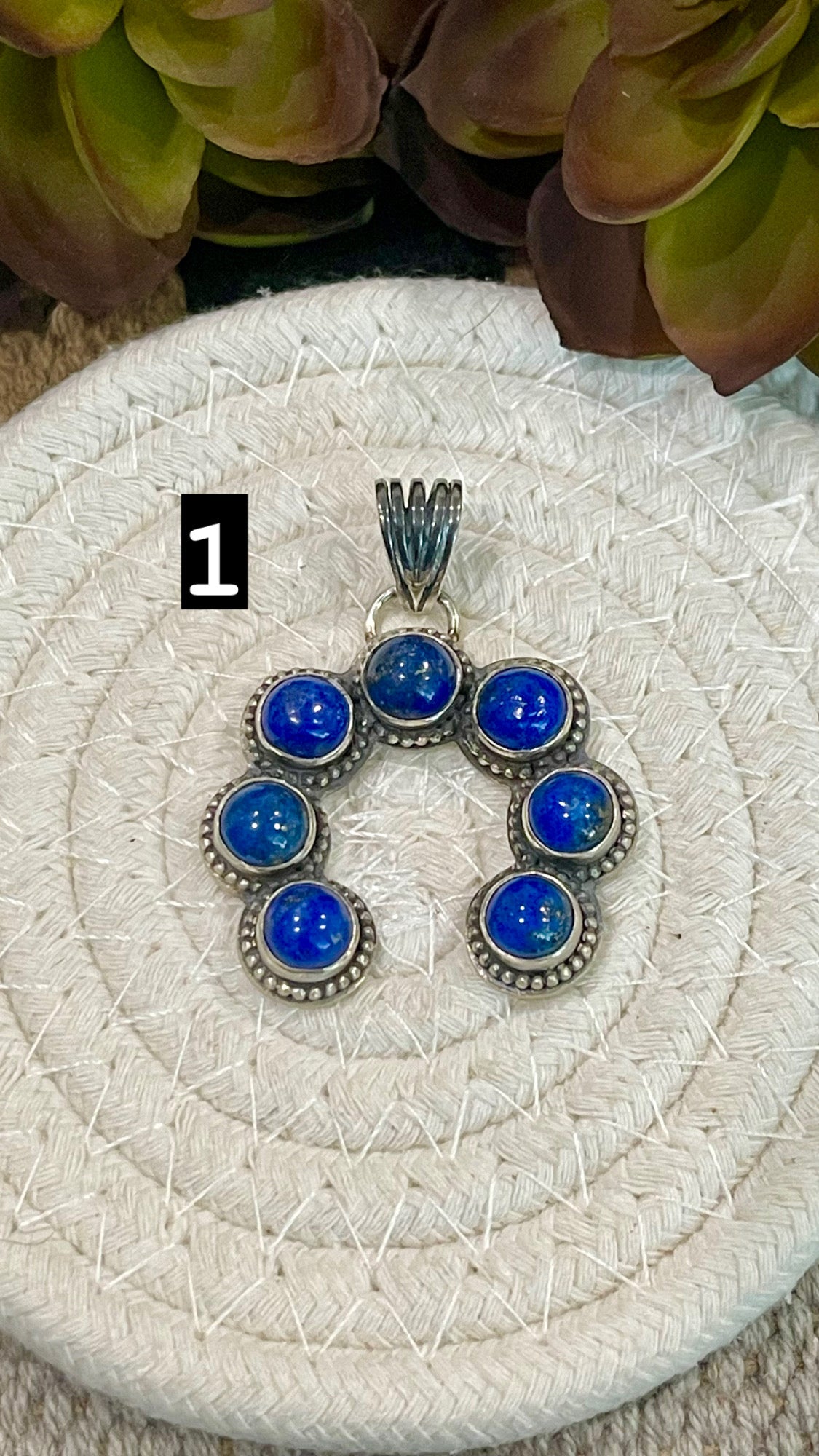 Southwest Handmade Lapis & Sterling Silver Naja Pendant