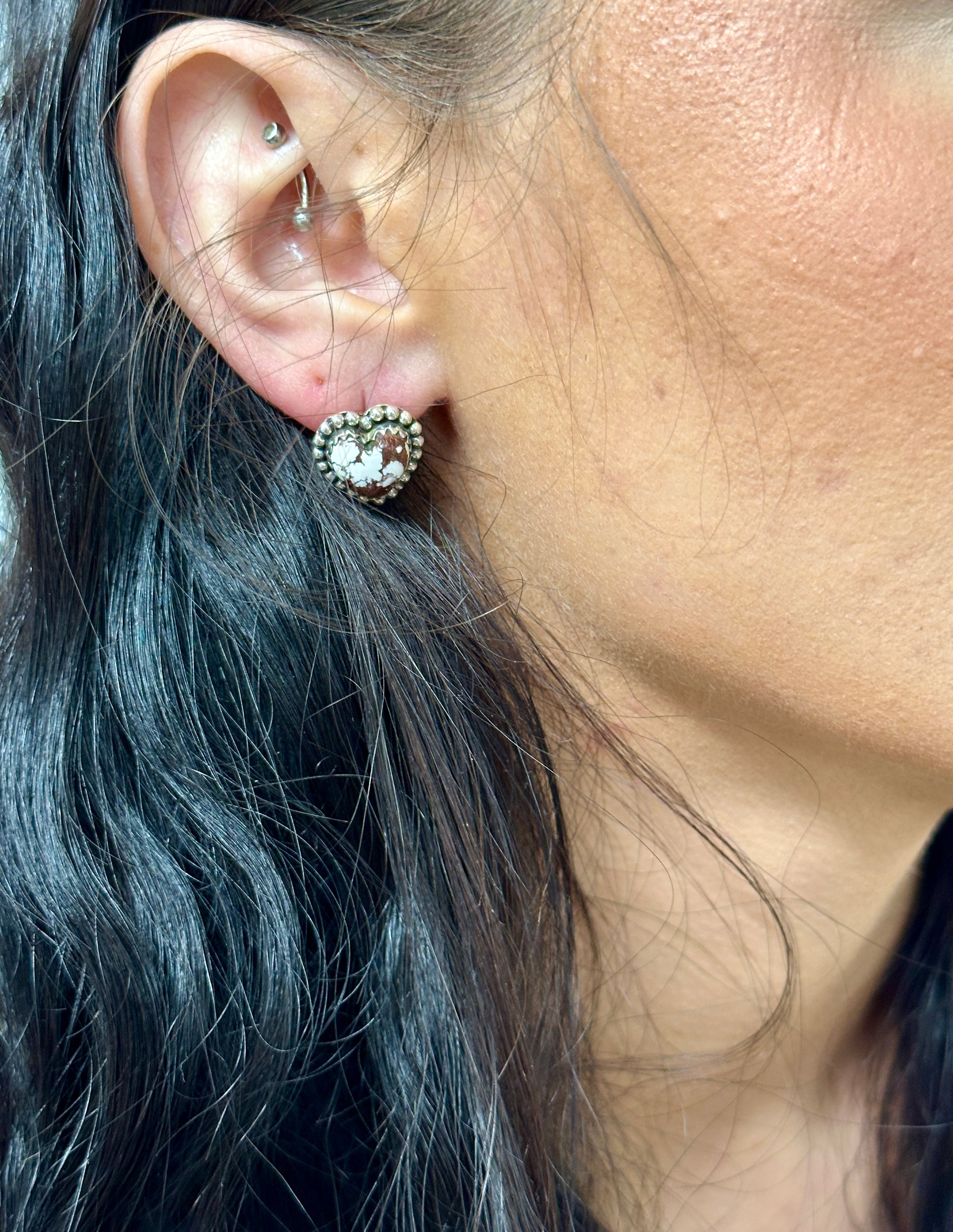 Southwest Handmade Wild Horse & Sterling Silver Earrings