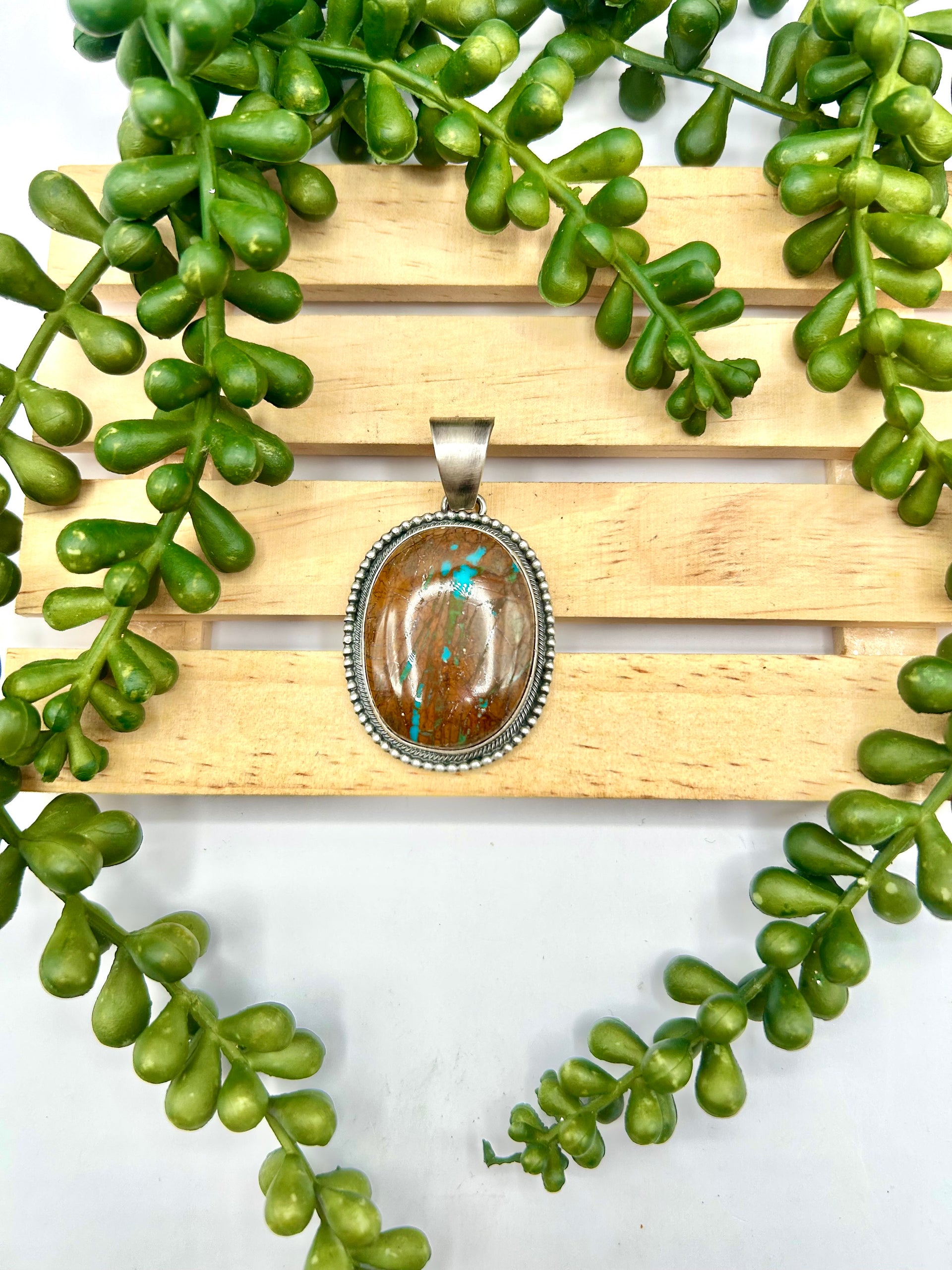 Darrin Livingston Pilot Mountain Turquoise & Sterling Silver Pendant
