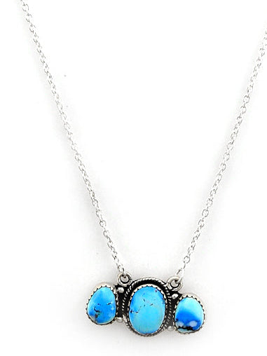 Southwest Made Golden Hill’s Turquoise & Sterling Silver Necklace