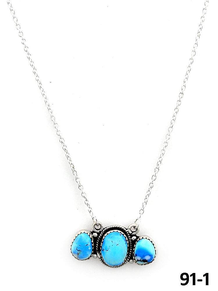 Southwest Made Golden Hill’s Turquoise & Sterling Silver Necklace