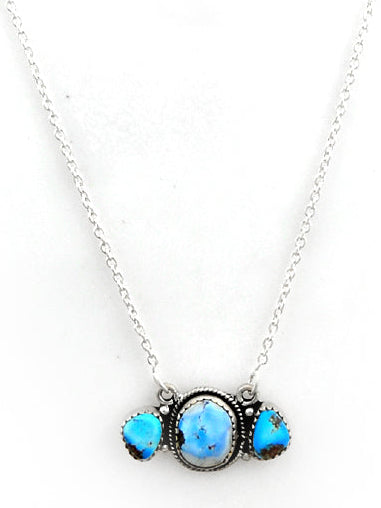 Southwest Made Golden Hill’s Turquoise & Sterling Silver Necklace