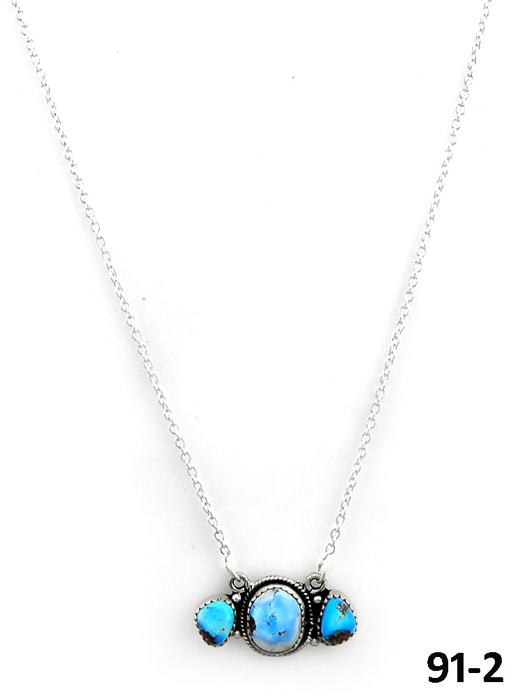 Southwest Made Golden Hill’s Turquoise & Sterling Silver Necklace