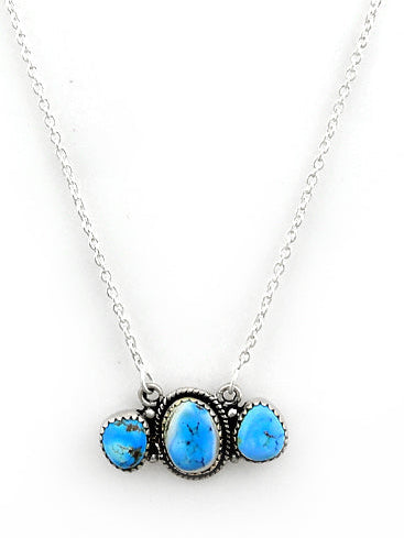 Southwest Made Golden Hills Turquoise & Sterling Silver Necklace