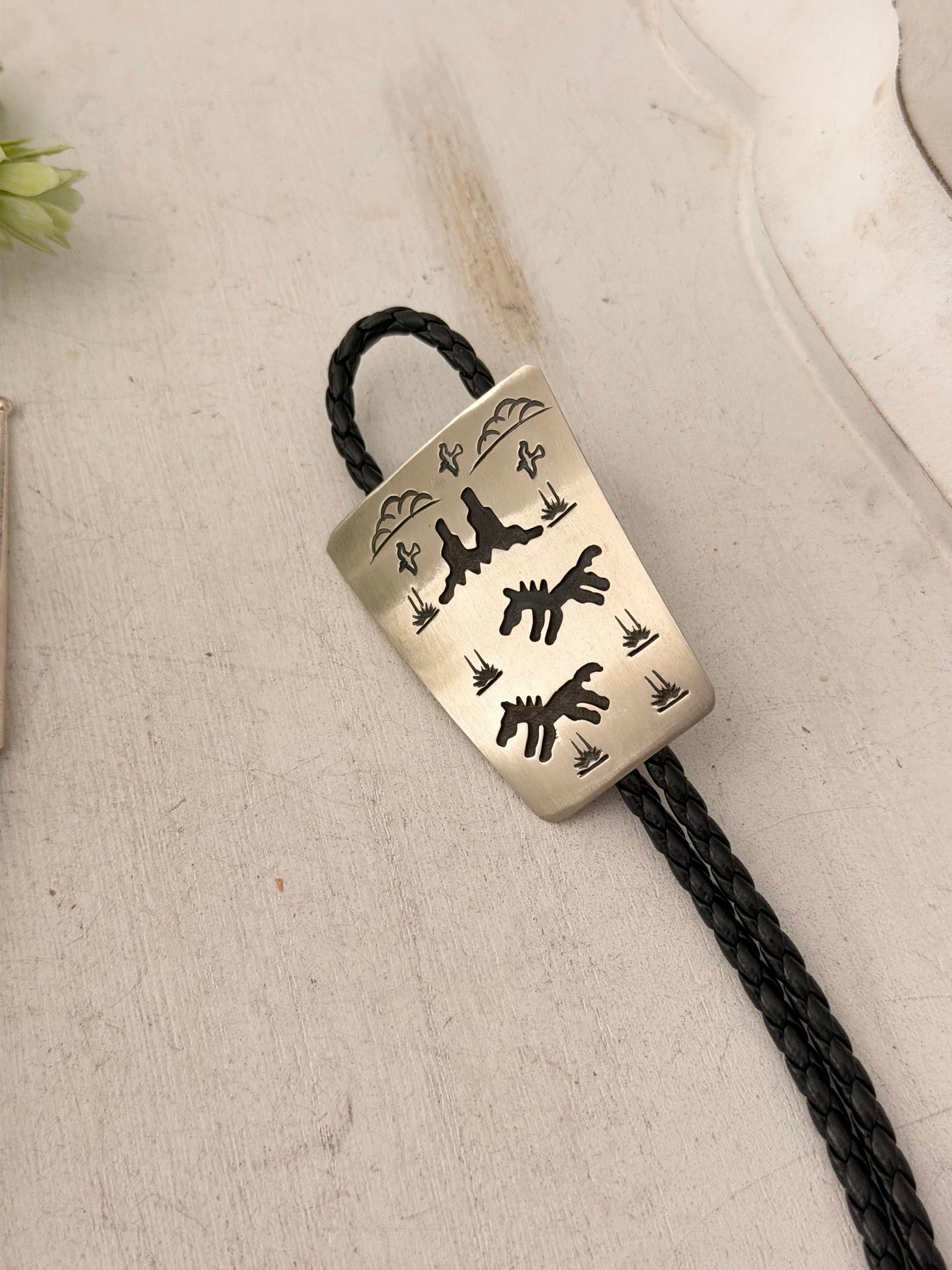 Navajo Made Sterling Silver Bolo Tie