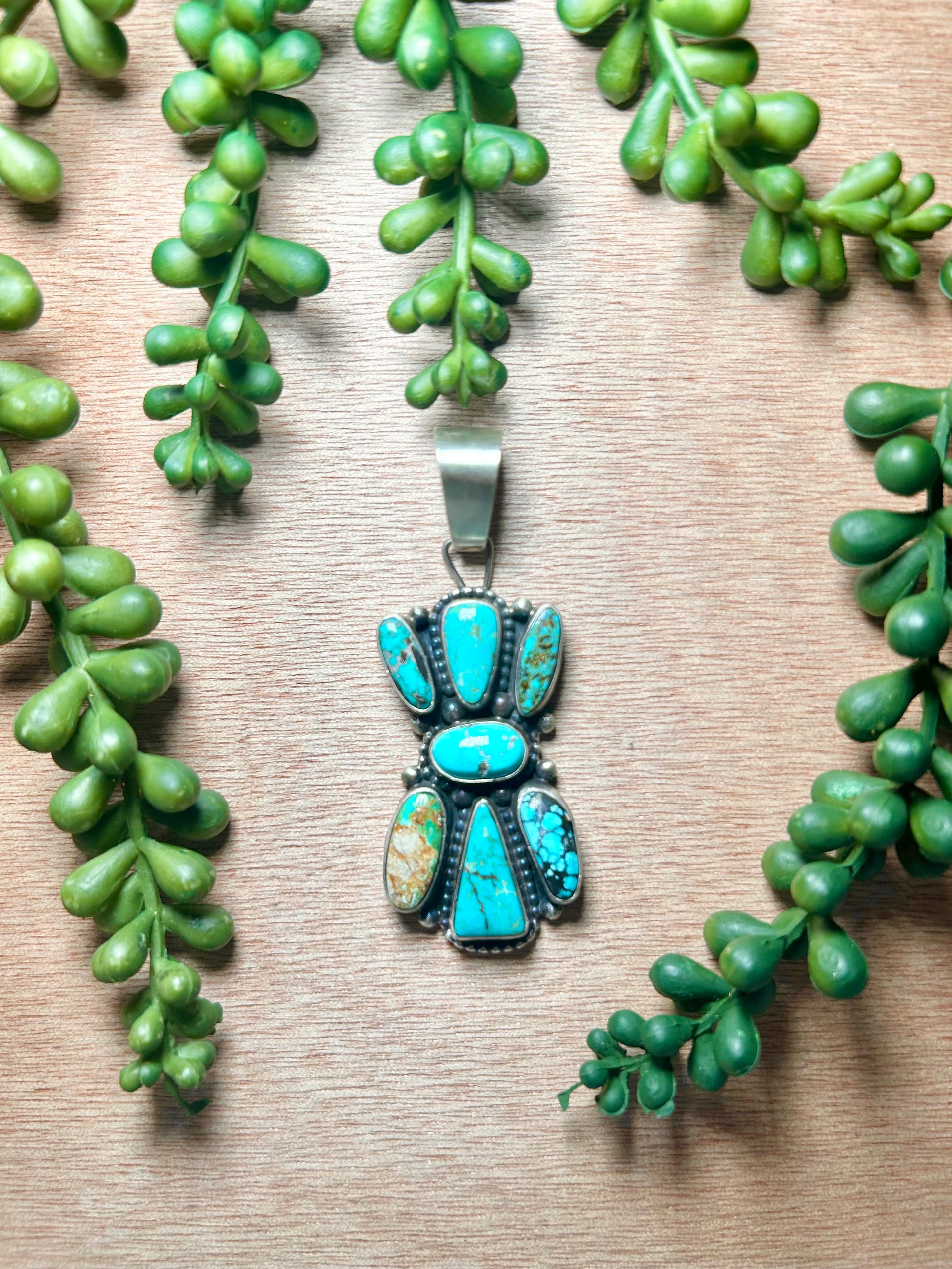 Travis Jim Mixed Turquoise & Sterling Silver Pendant
