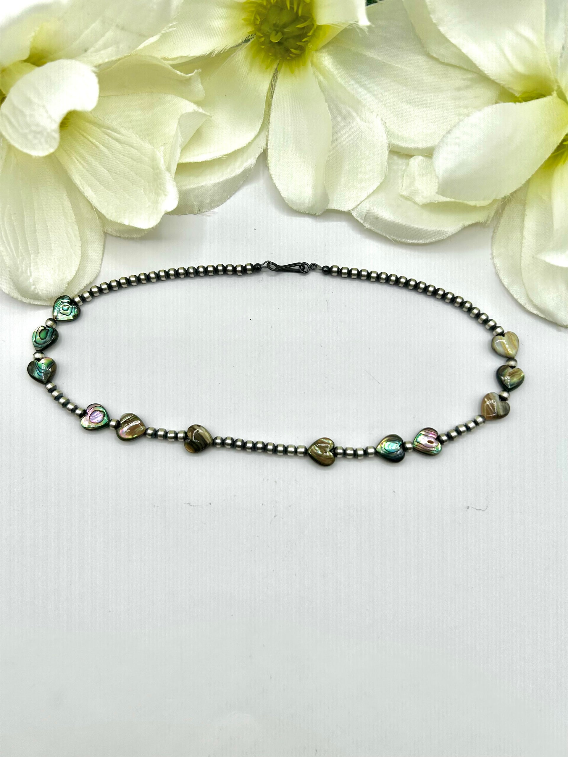 Navajo Made Strung 4 MM Abalone Necklace