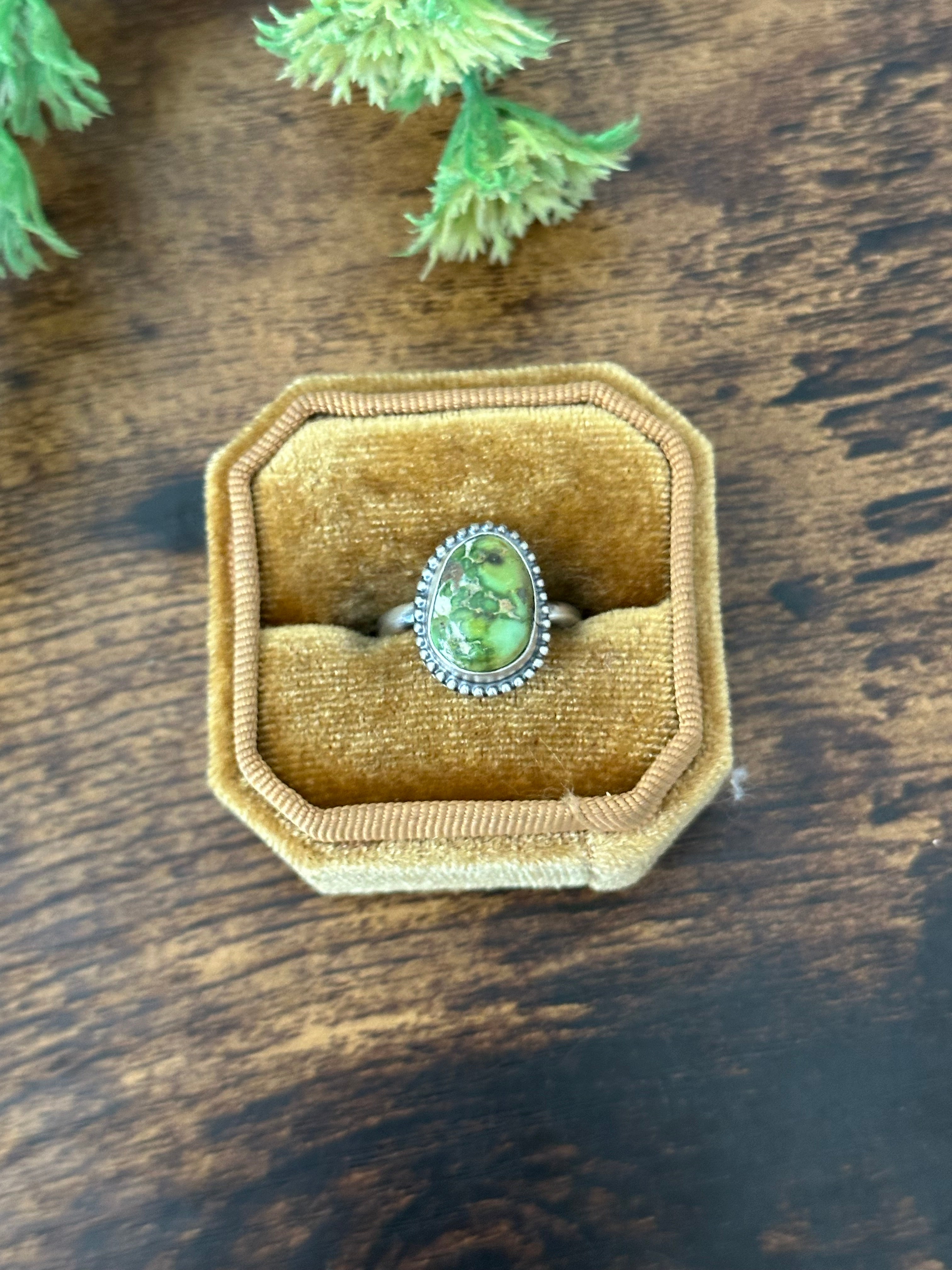 Navajo Handmade Palomino Variscite & Sterling Silver Rings