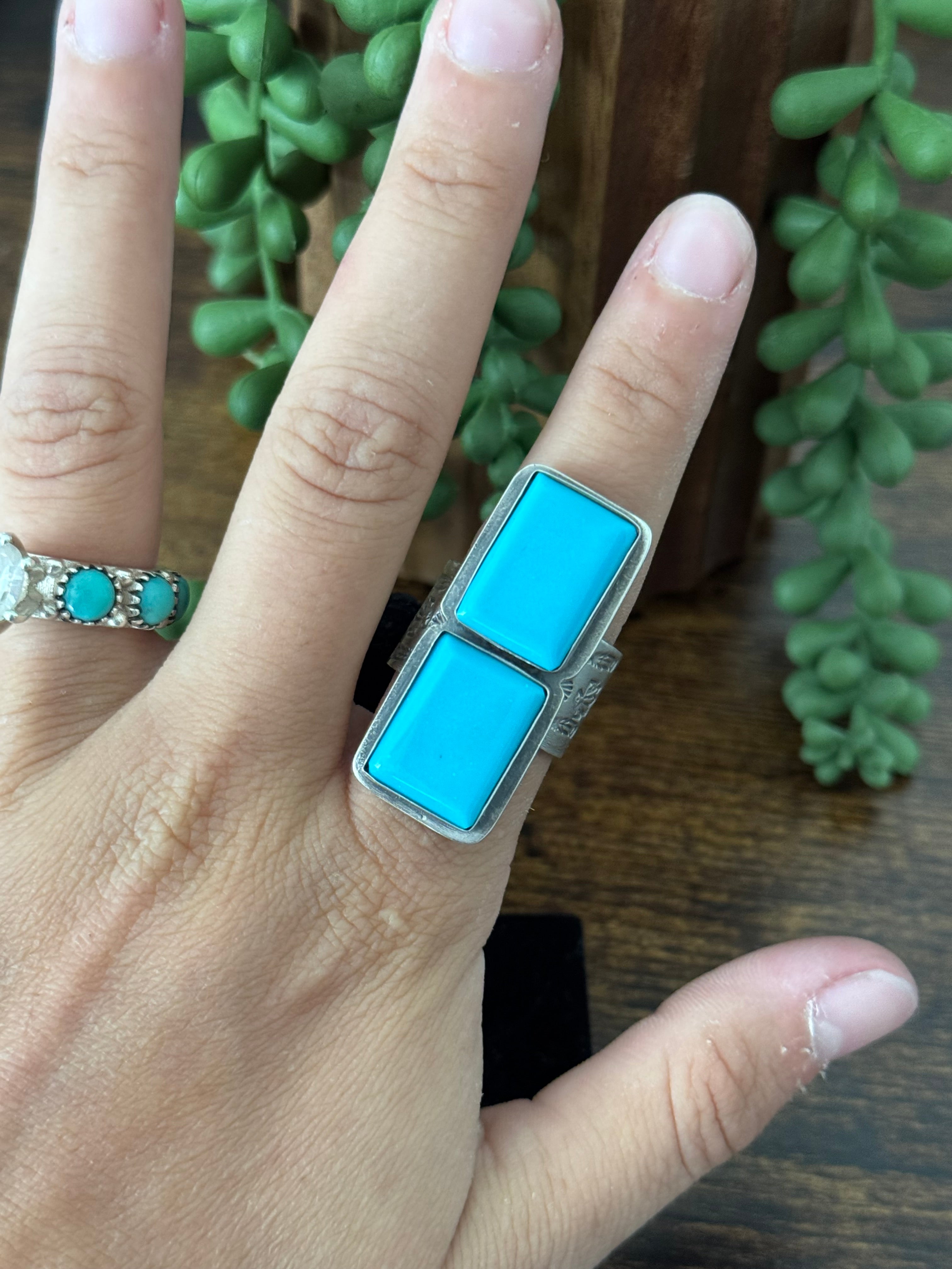 Ned Nez Kingman Turquoise & Sterling Silver Ring