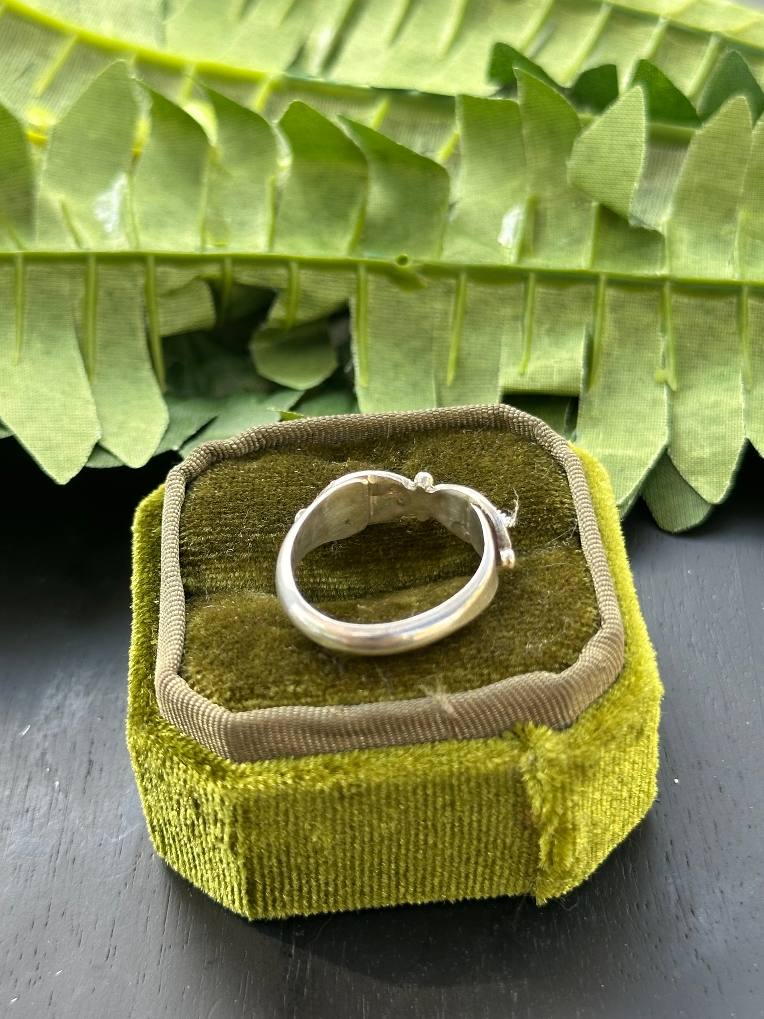 Navajo Made Red Coral & Sterling Silver Ring