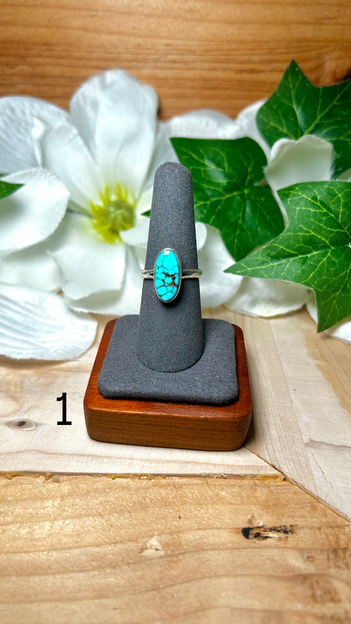 Sheryl Martinez Highgrade Kingman Turquoise & Sterling Silver Ring
