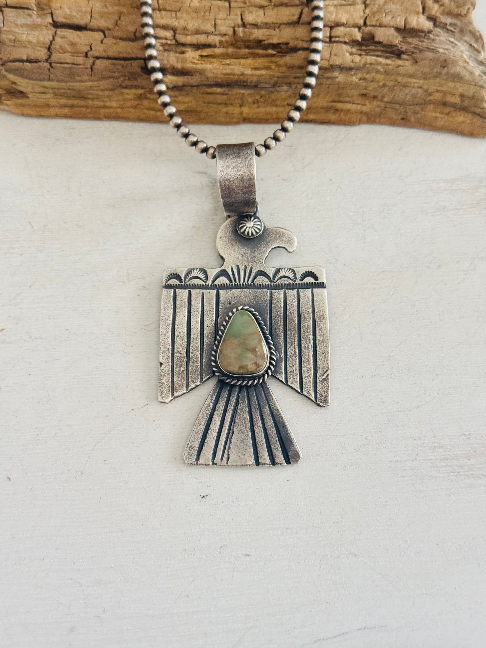 Kindale Billah Royston Turquoise & Sterling Silver Thunderbird Pendant