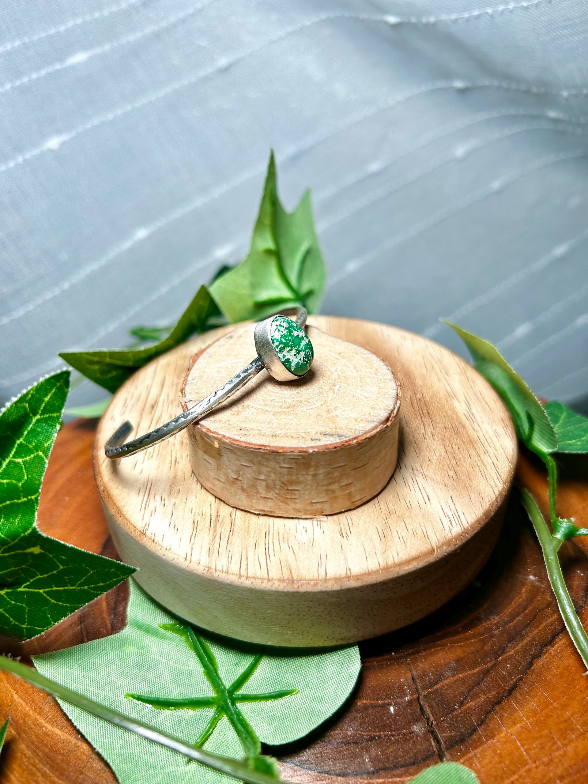Navajo Made Sonoran Mountain Turquoise & Sterling Silver Cuff Bracelet