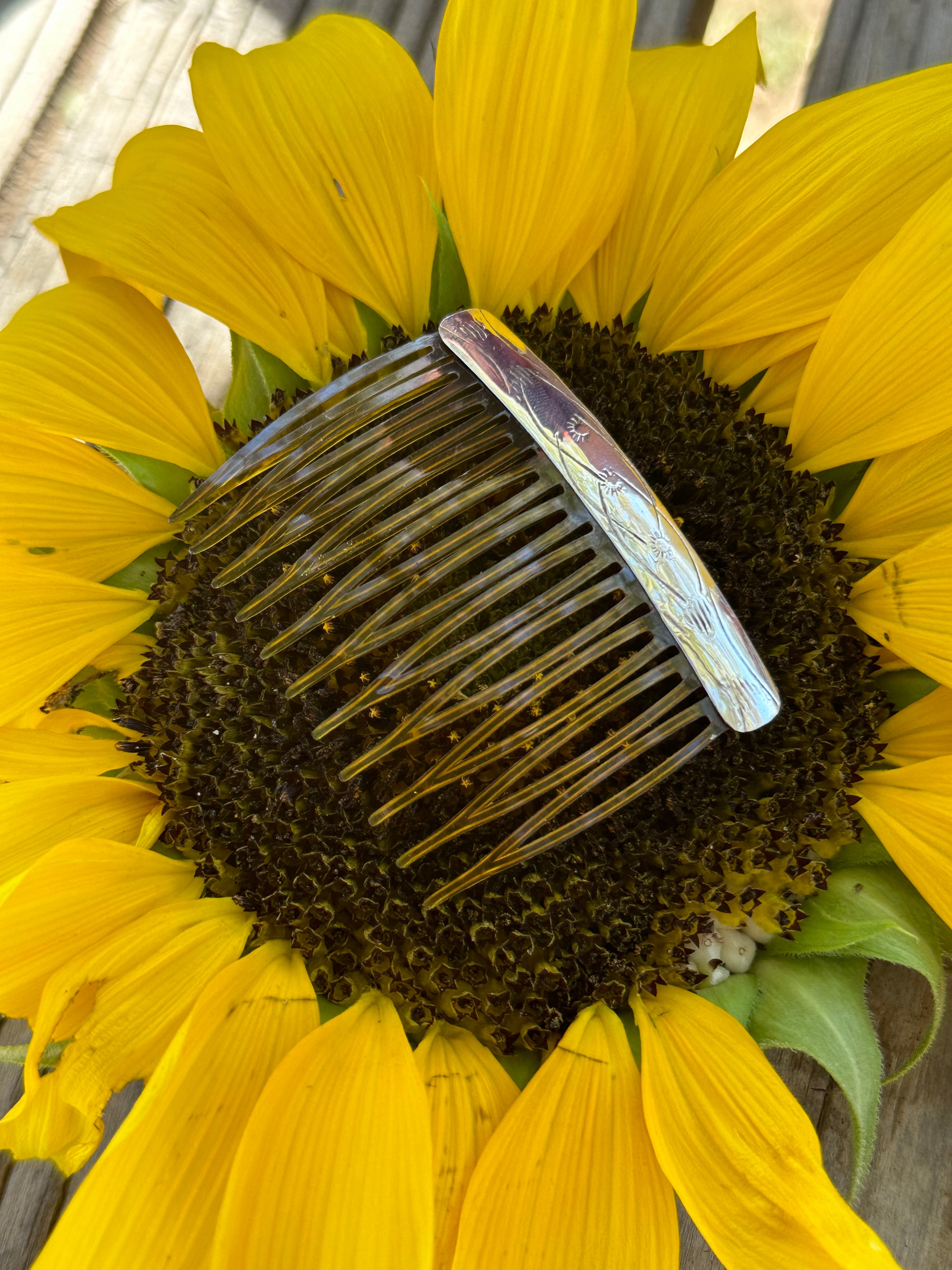 Navajo Made Sterling Silver Hair Combs