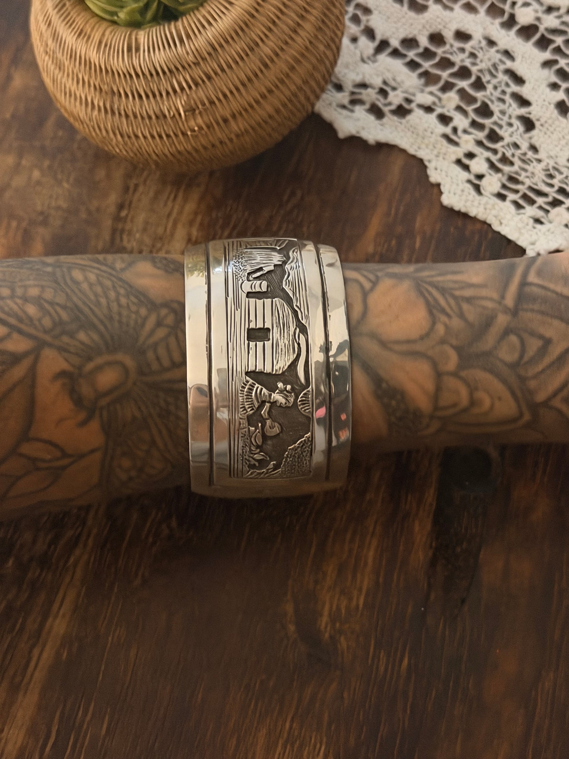 Tillie Jon Sterling Silver Story Teller Cuff Bracelet