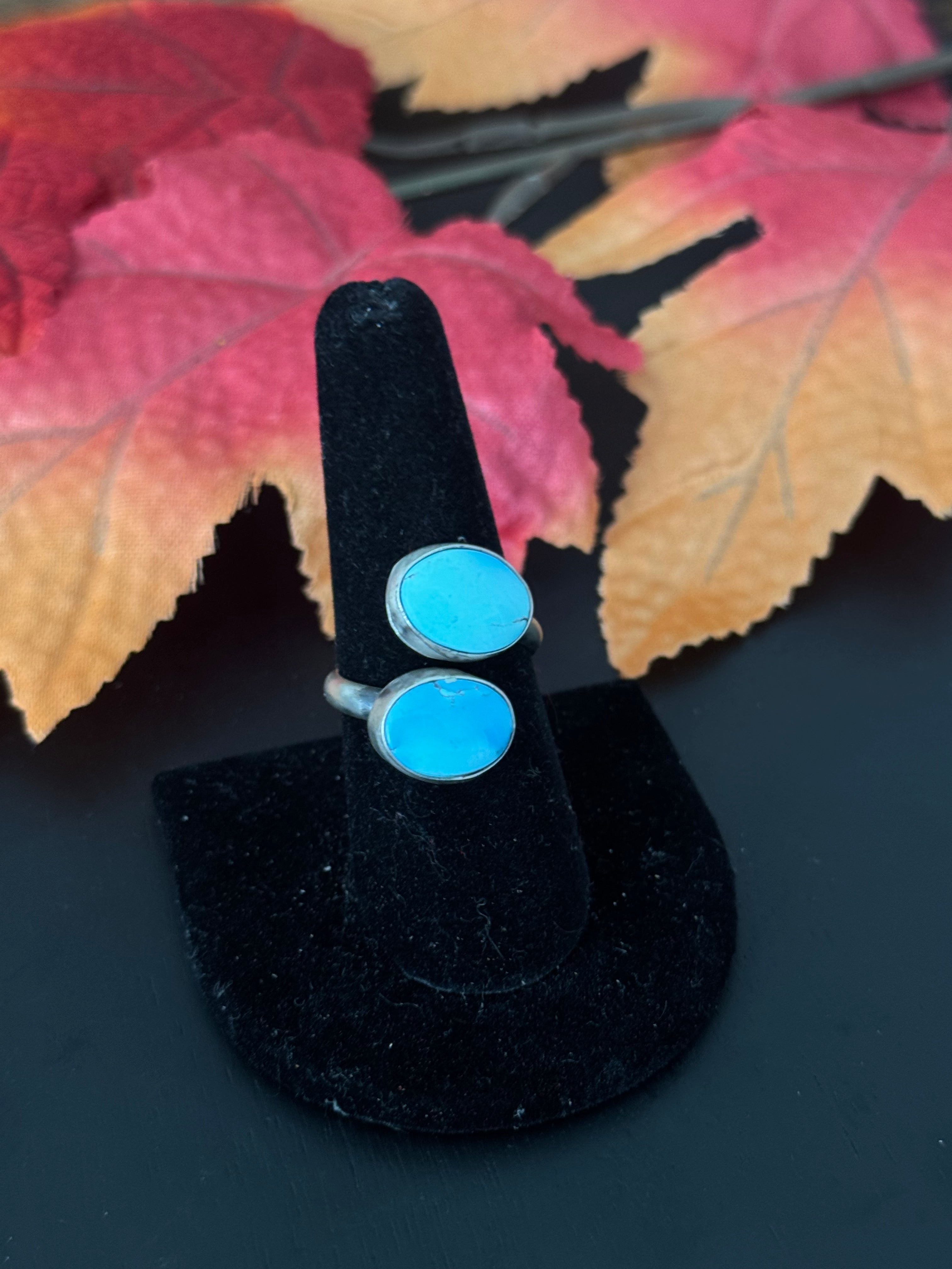 Ester Sam Golden Hills Turquoise & Sterling Silver Adjustable Ring