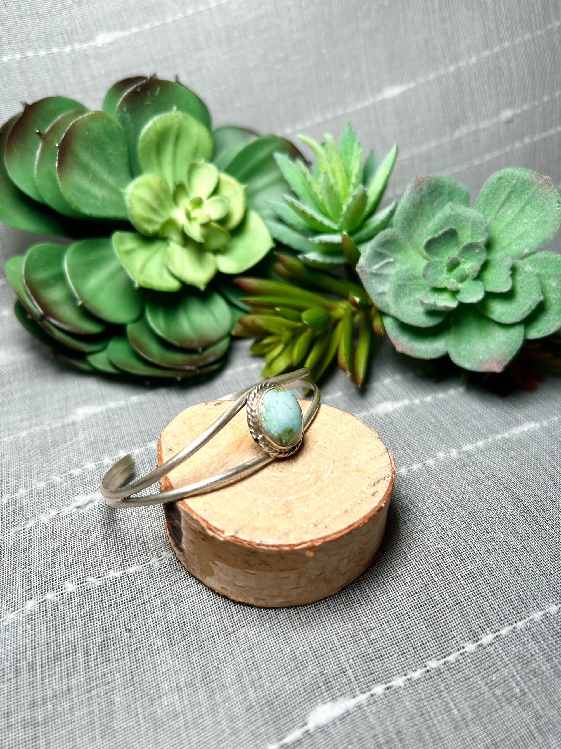 Navajo Made Sonoran Mountain Turquoise & Sterling Silver Cuff Bracelet