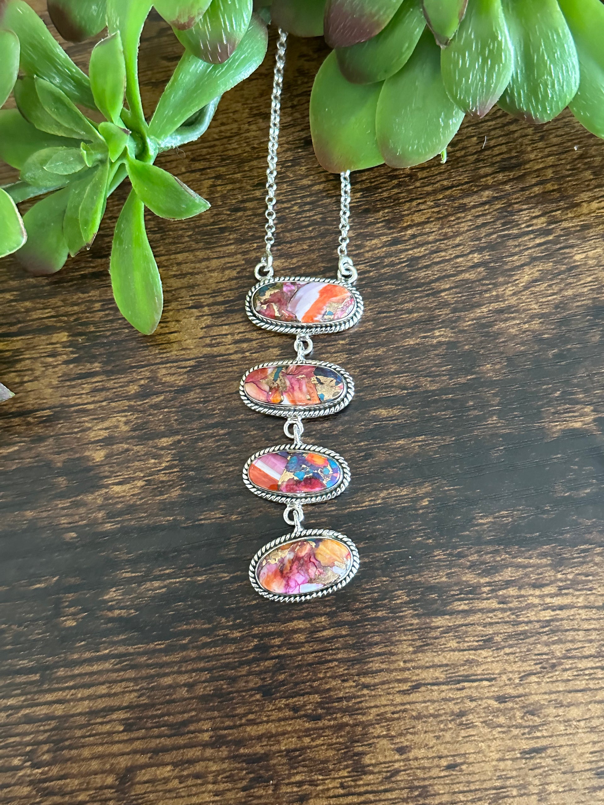 Southwest Made Mohave Turquoise & Sterling Silver Necklace