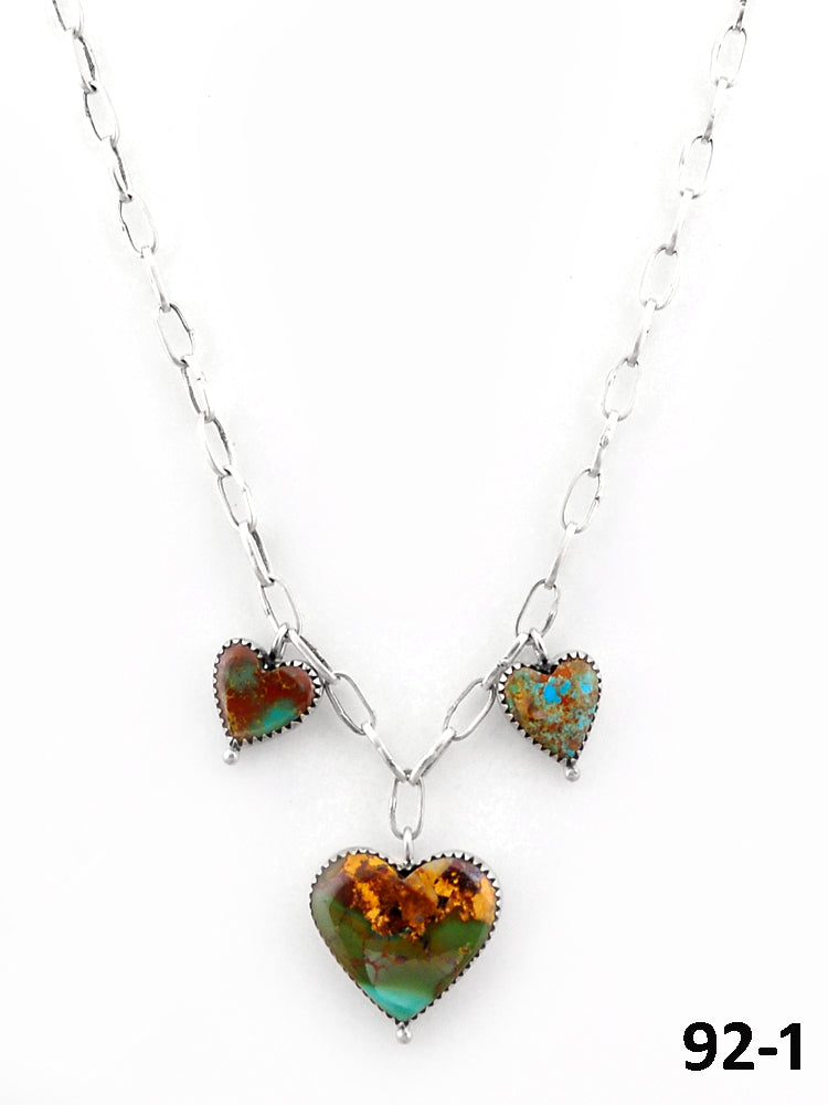 Southwest Handmade Ribbon Royston Turquoise & Sterling Silver Necklace