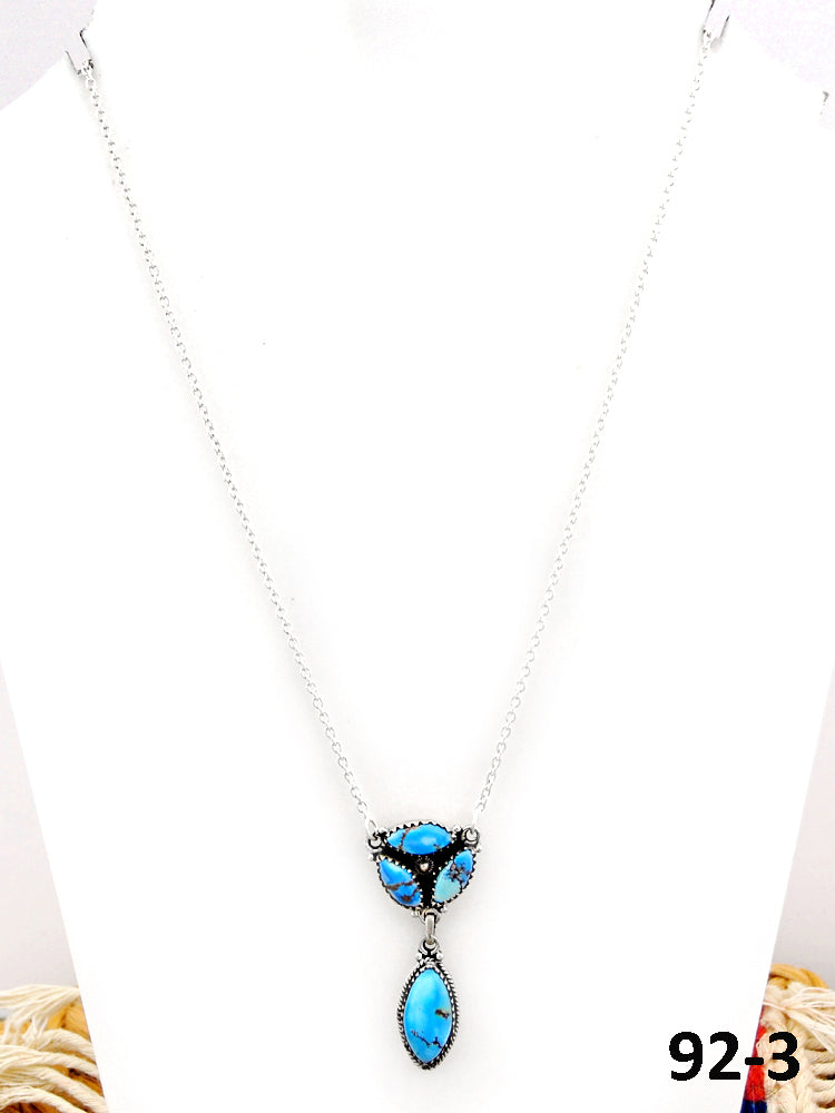 Southwest Made Golden Hill’s Turquoise & Sterling Silver Necklace
