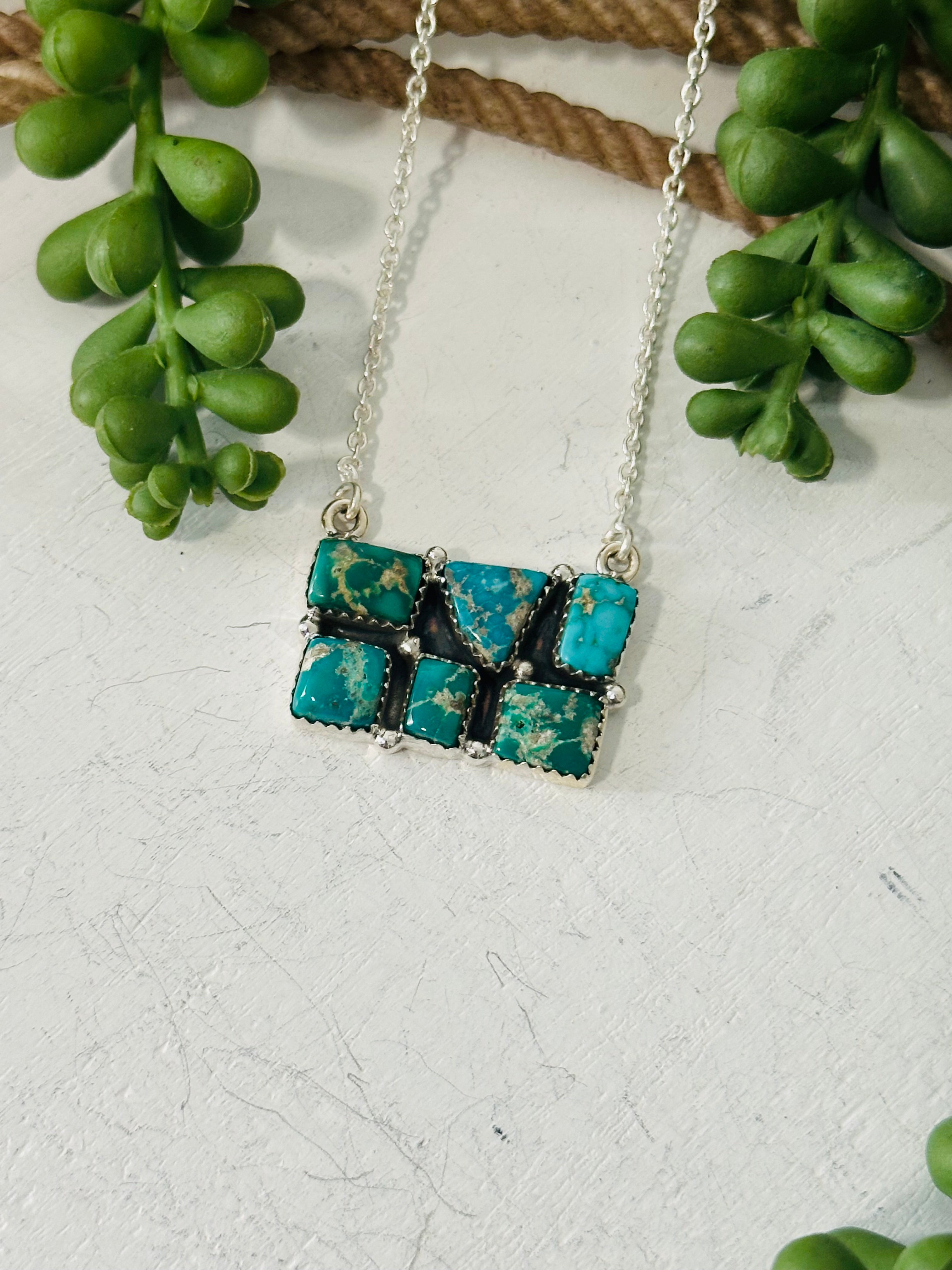 TTD “Million Dollar Baby” Emerald Valley Turquoise & Sterling Silver Necklace