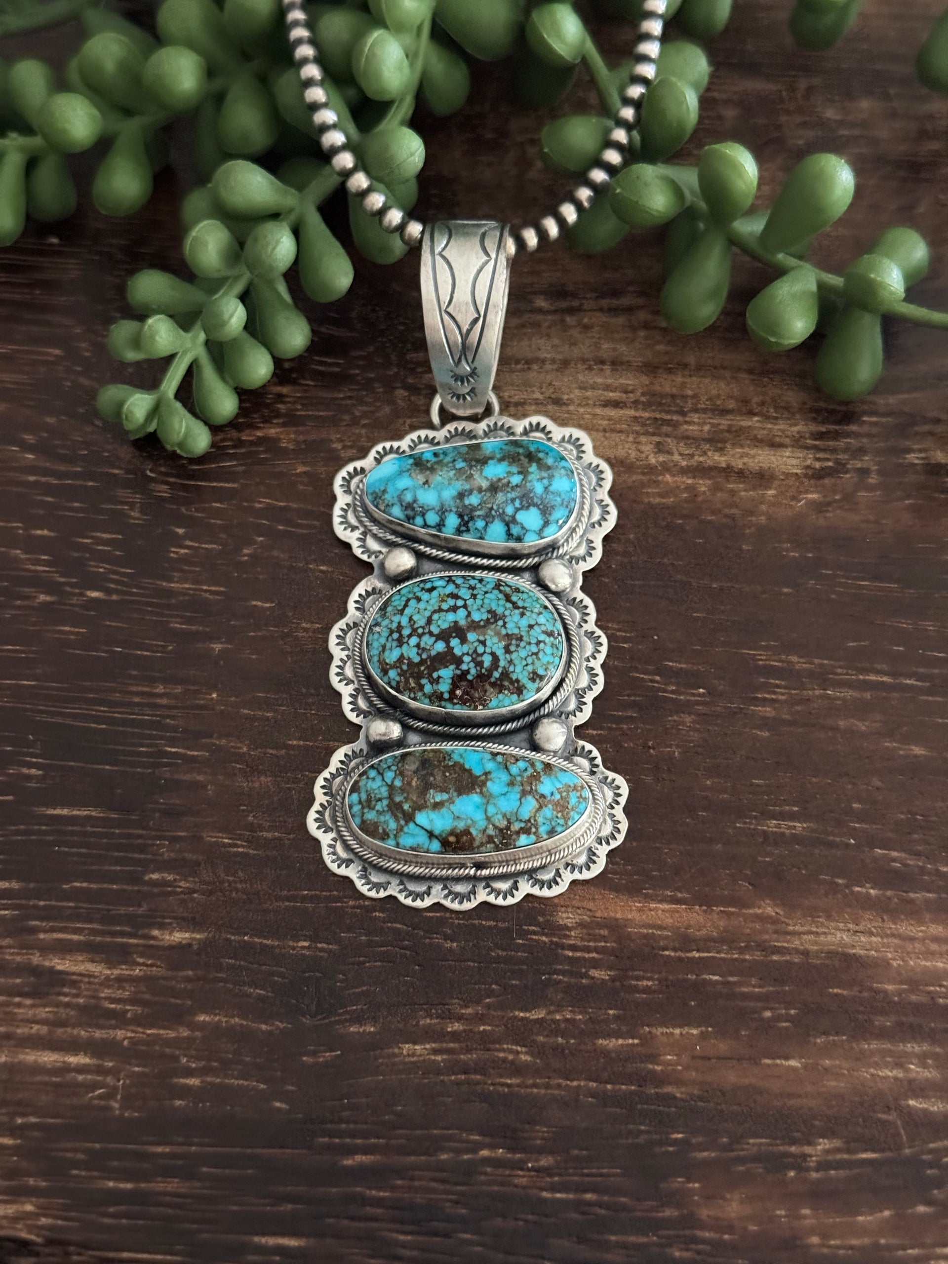 Danny Henio Kingman Turquoise & Sterling Silver Pendant