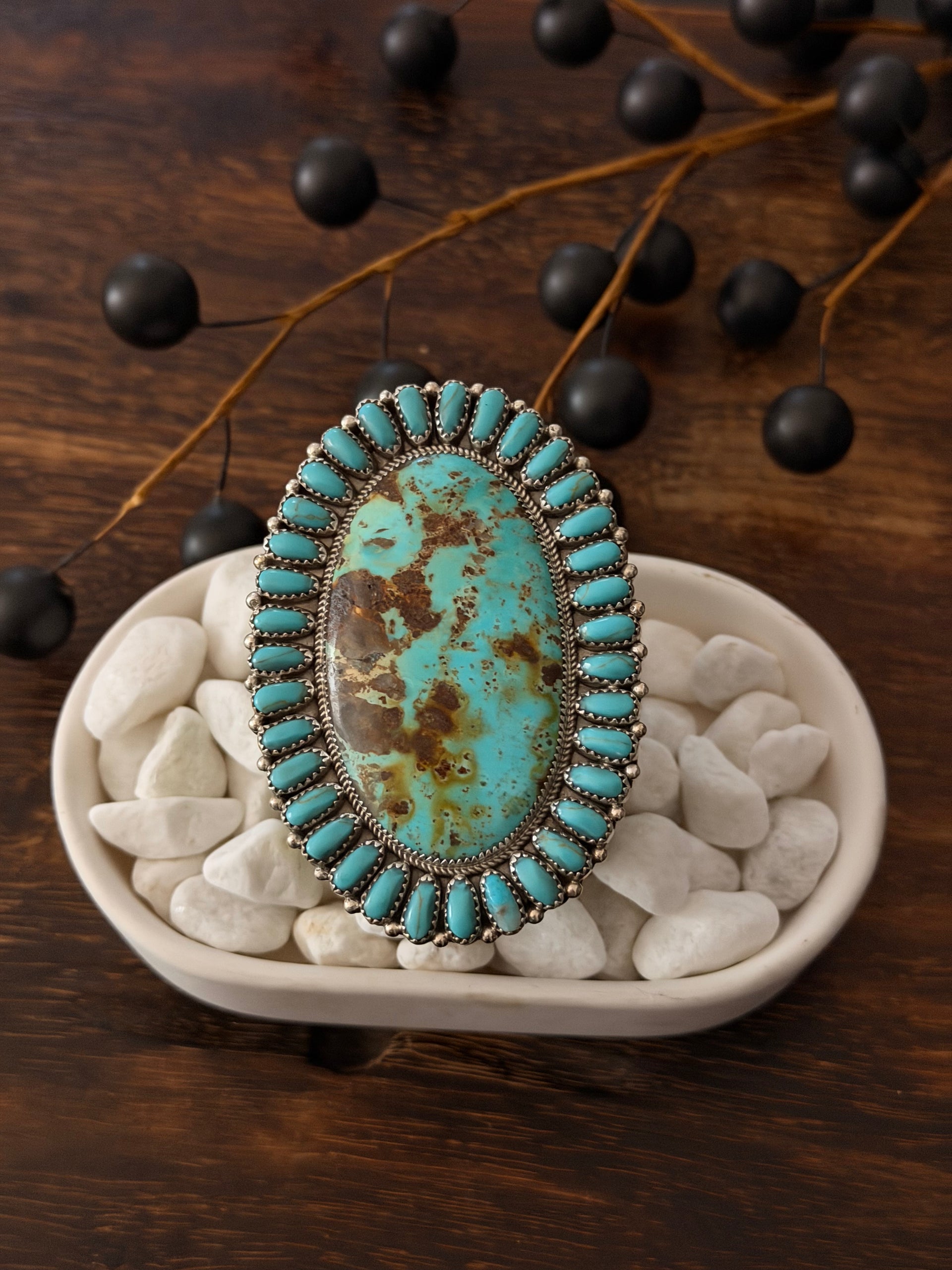 Juspert Wilson Mine 8 Turquoise & Sterling Silver Adjustable Ring