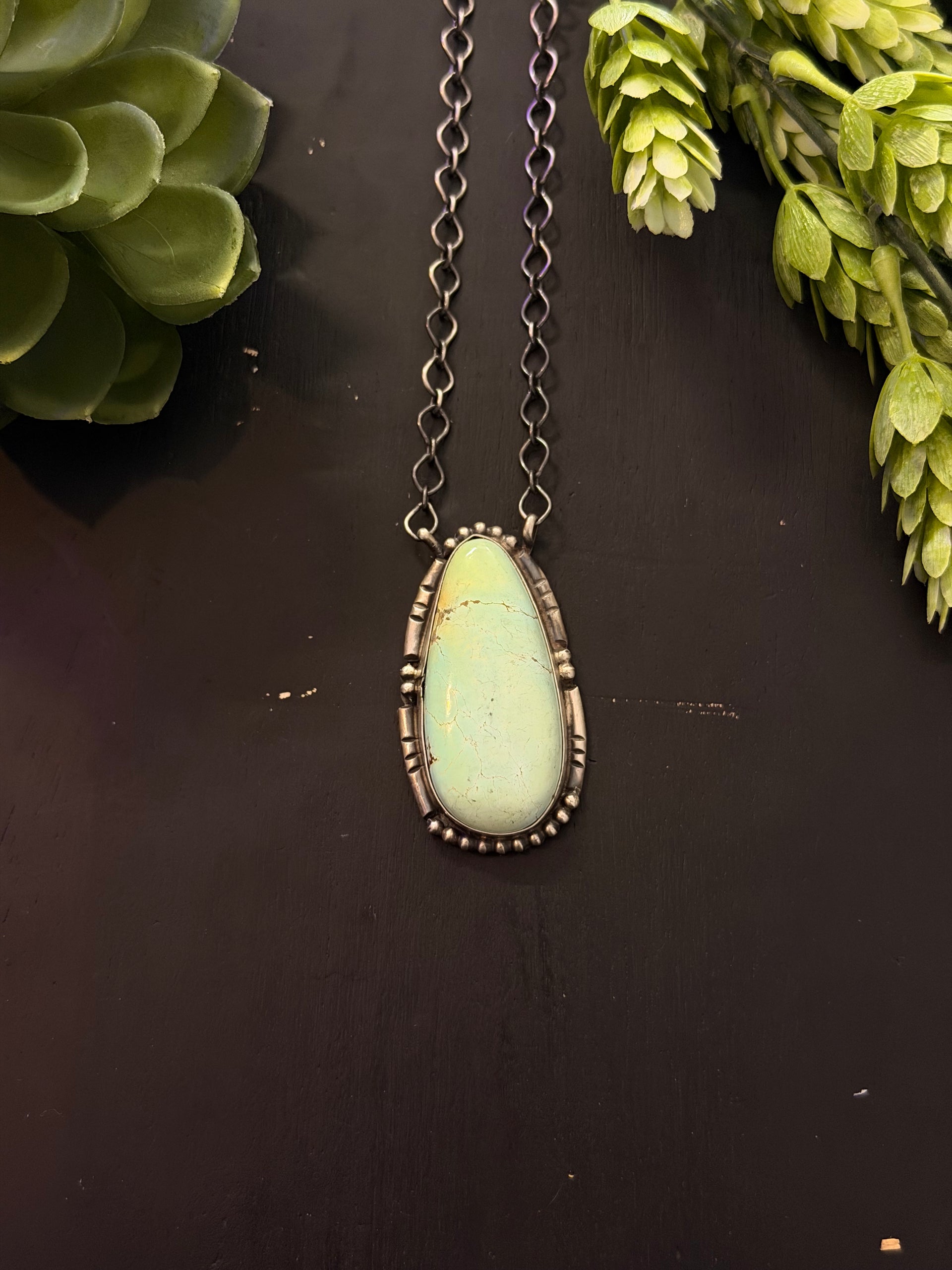 Sheila Becenti Pilot Mountain Turquoise & Sterling Silver Necklace