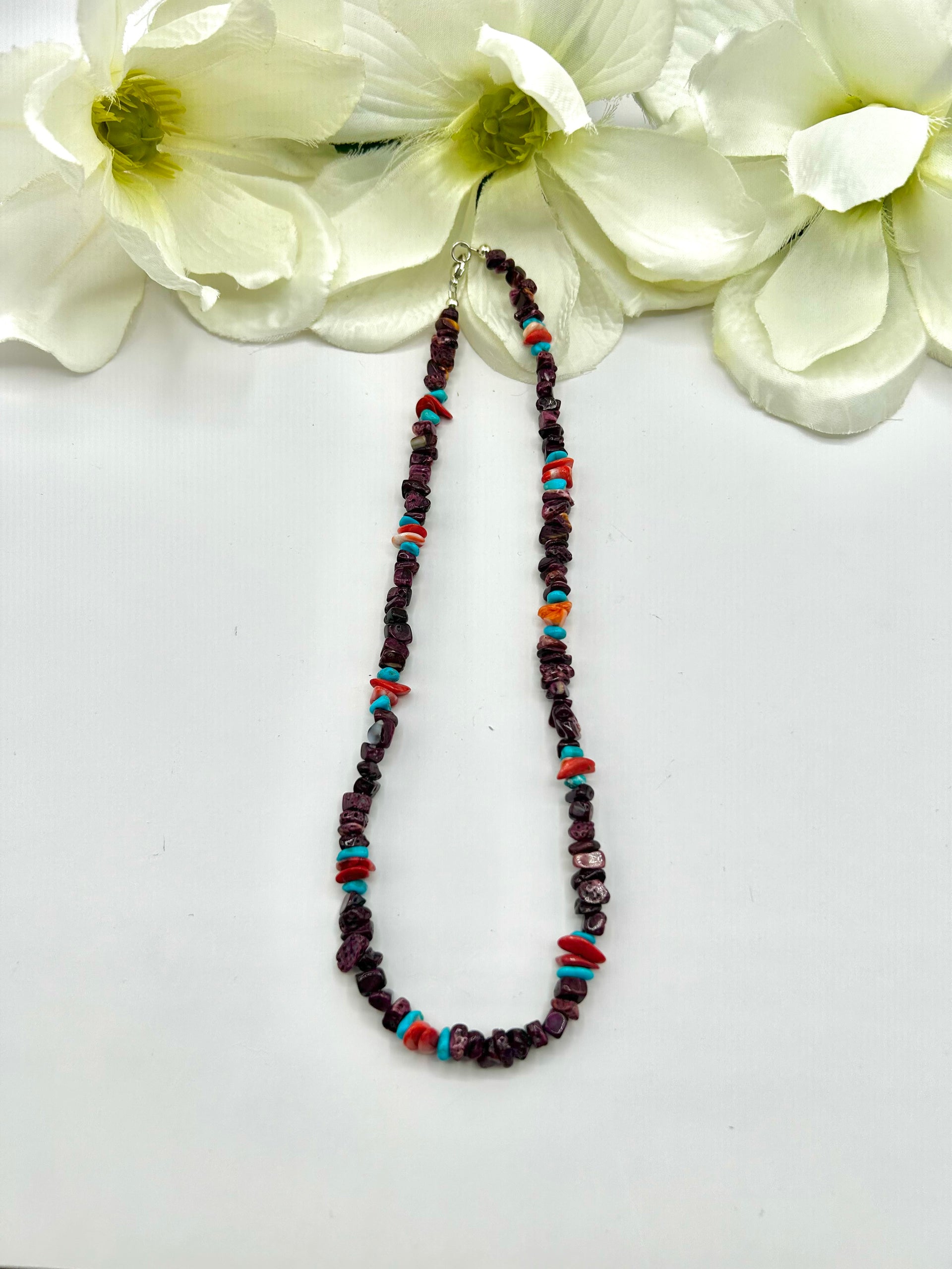 Navajo Made Strung Multi Stone Necklace