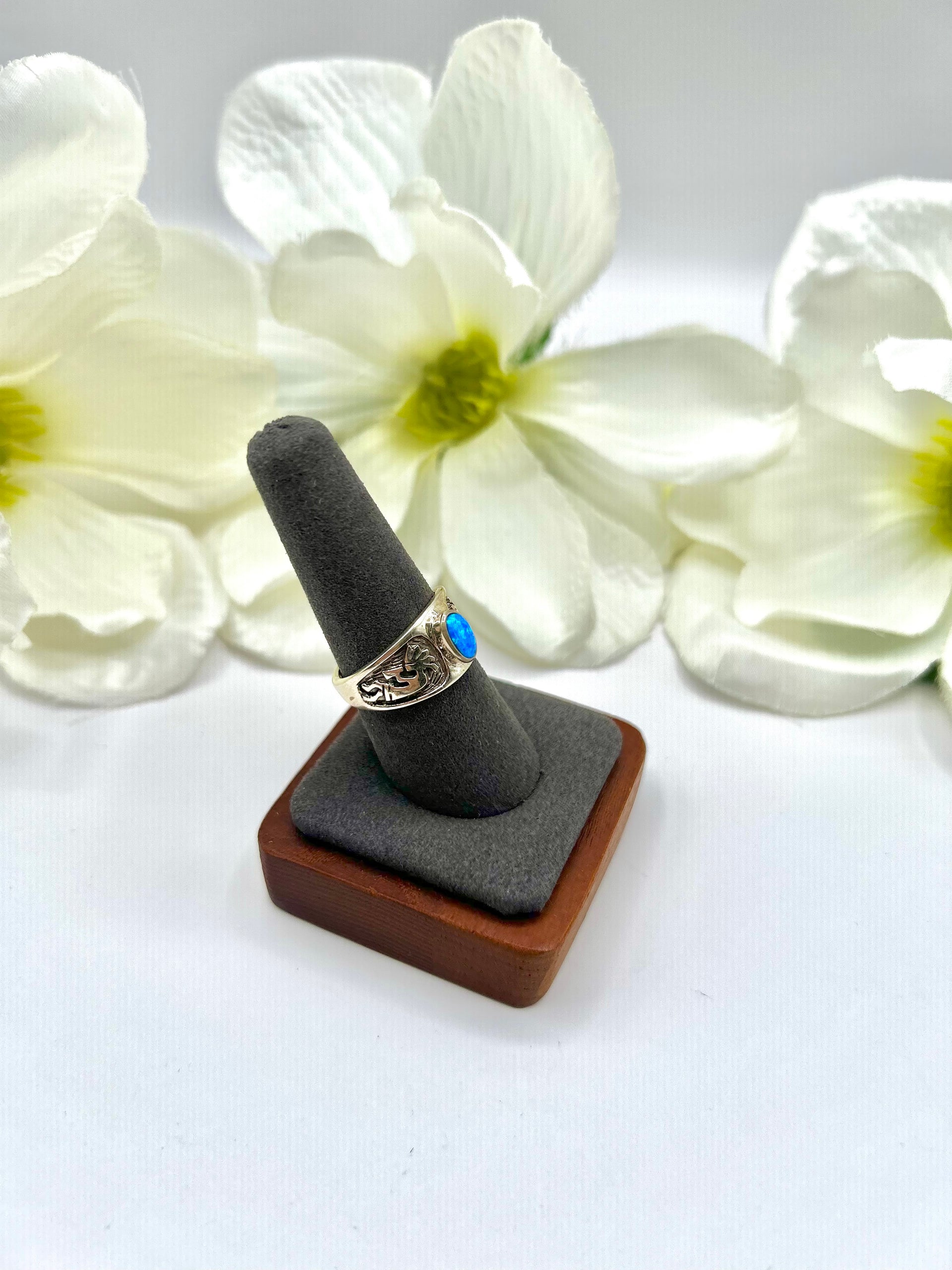Julius Burbank Opal & Sterling Silver Ring Size