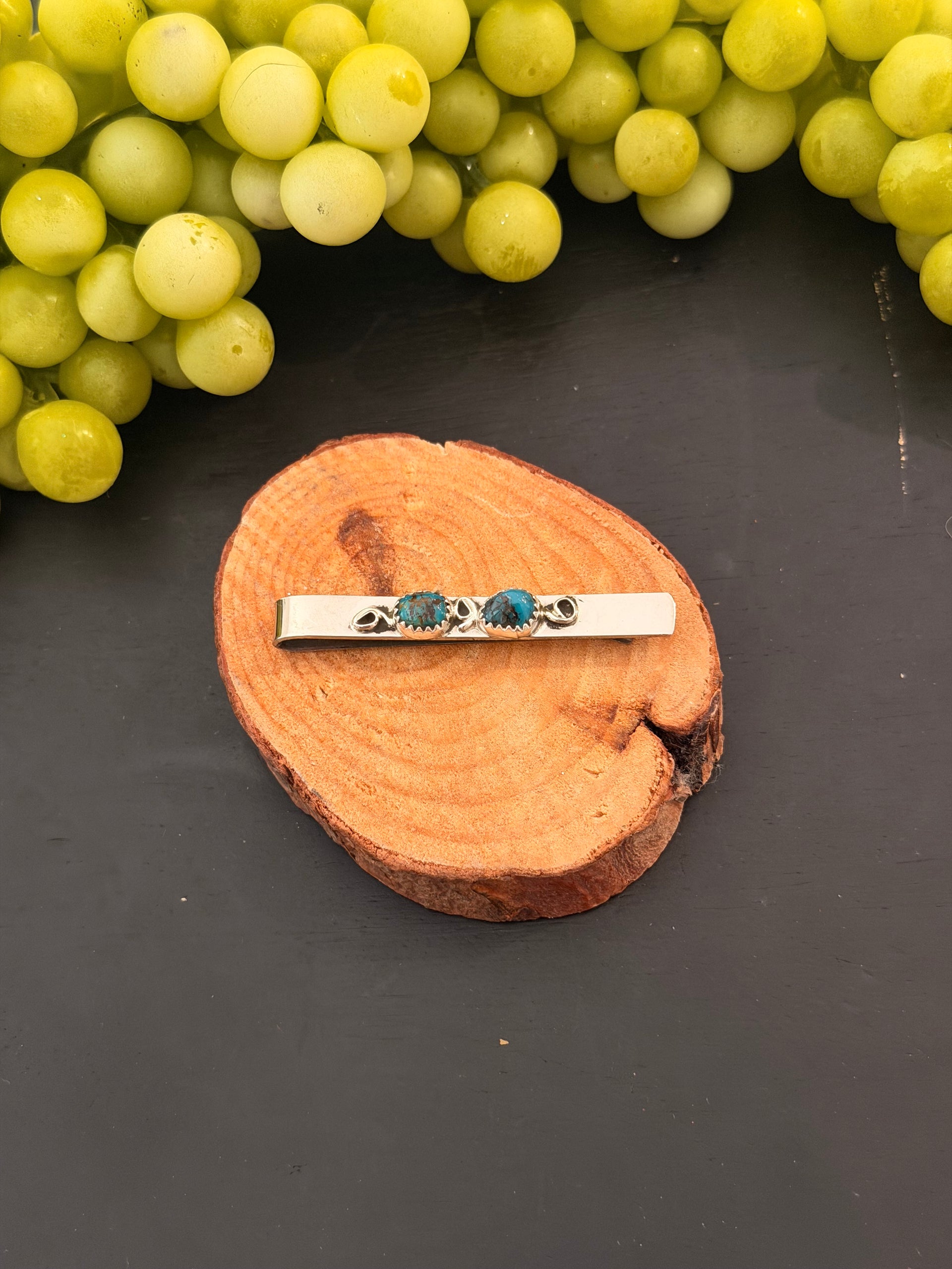 Navajo Made Kingman Turquoise & Sterling Silver Money Clip