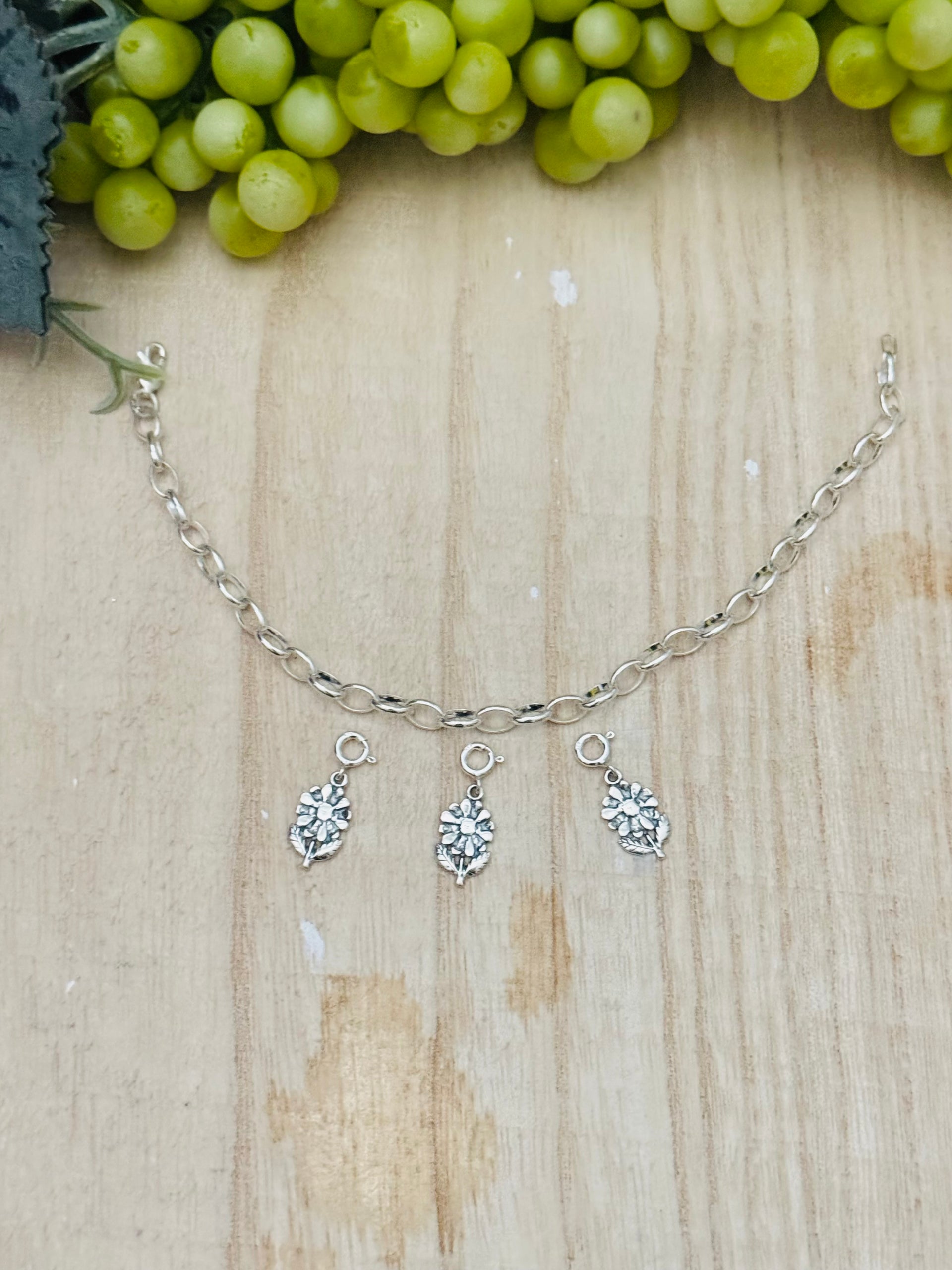 Navajo Made Sterling Silver Flower Cast Charms