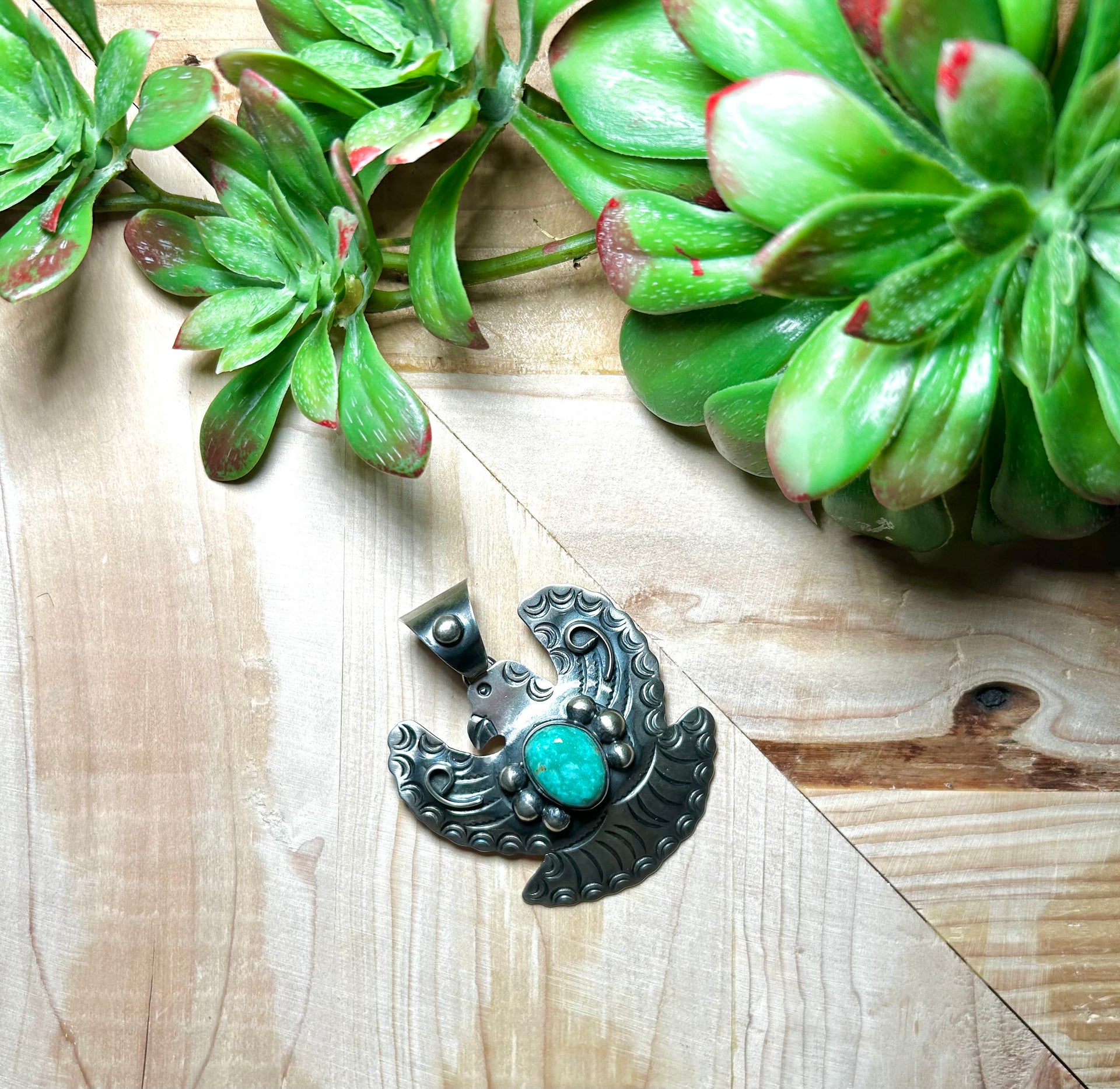 Chimney Butte Kingman Turquoise & Sterling Silver Pendant