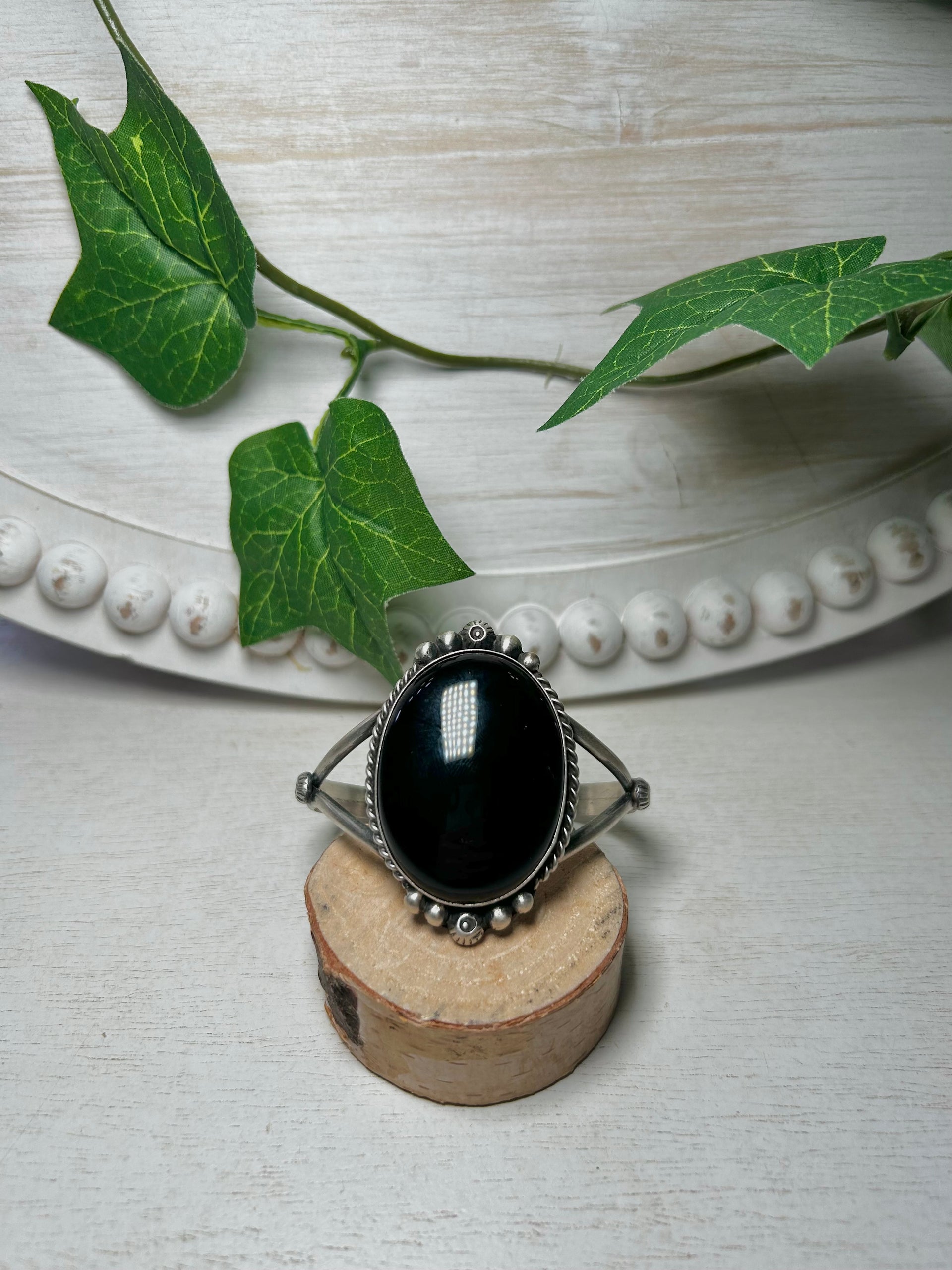 Augustine Largo Onyx & Sterling Silver Cuff Bracelet