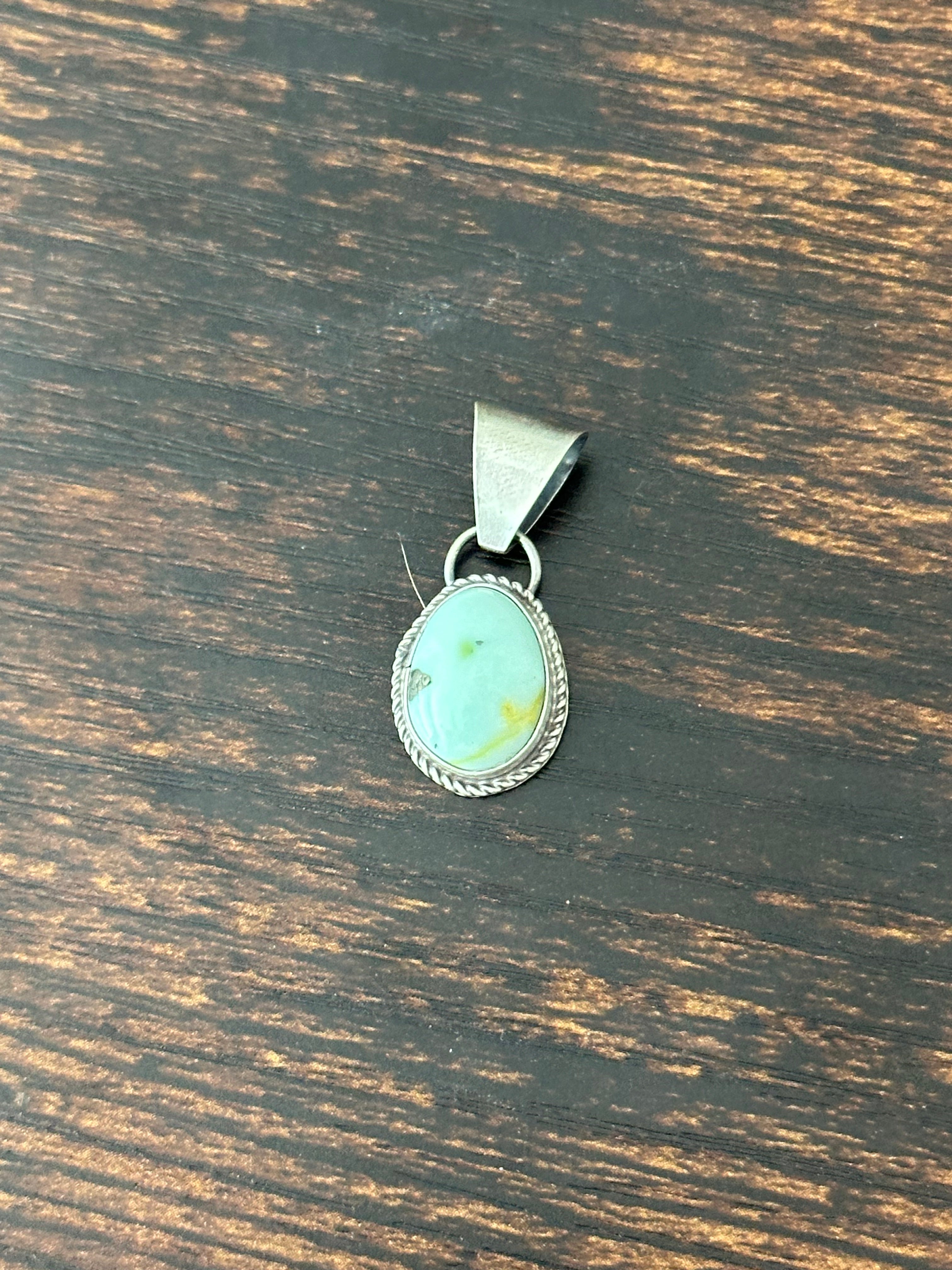 Navajo Palomino Variscite & Sterling Silver Pendant