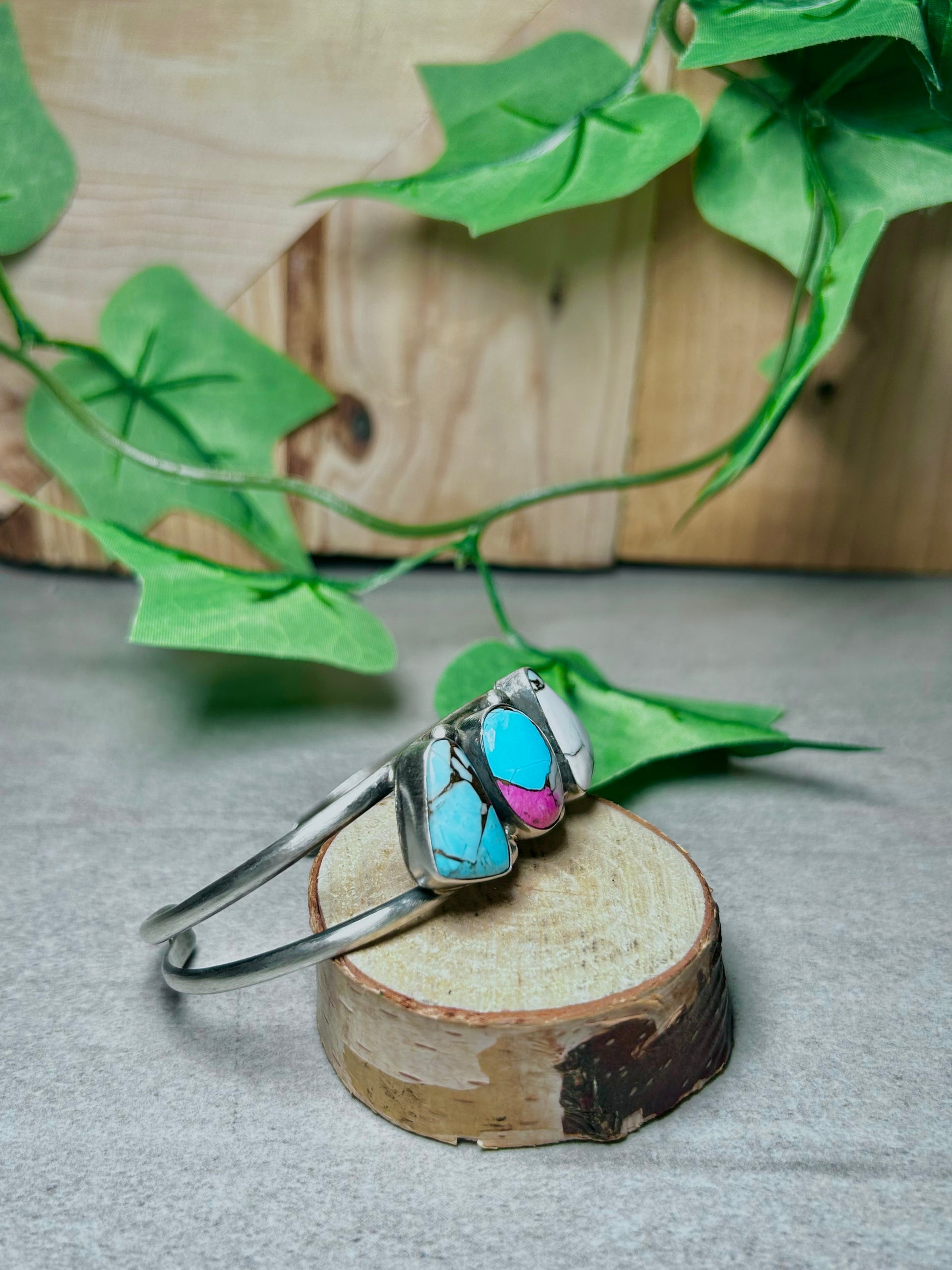 Augustine Largo Cotton Dahlia & Sterling Silver Cuff Bracelet