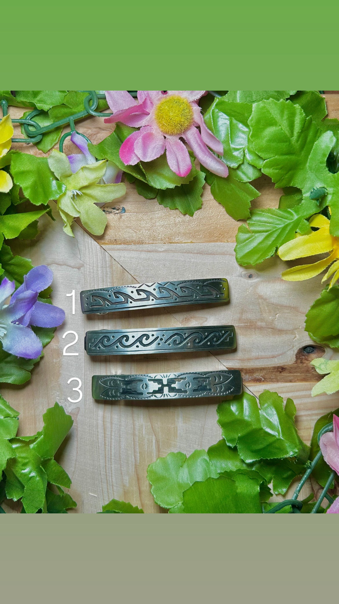 Navajo Made Sterling Silver Hair Barrette