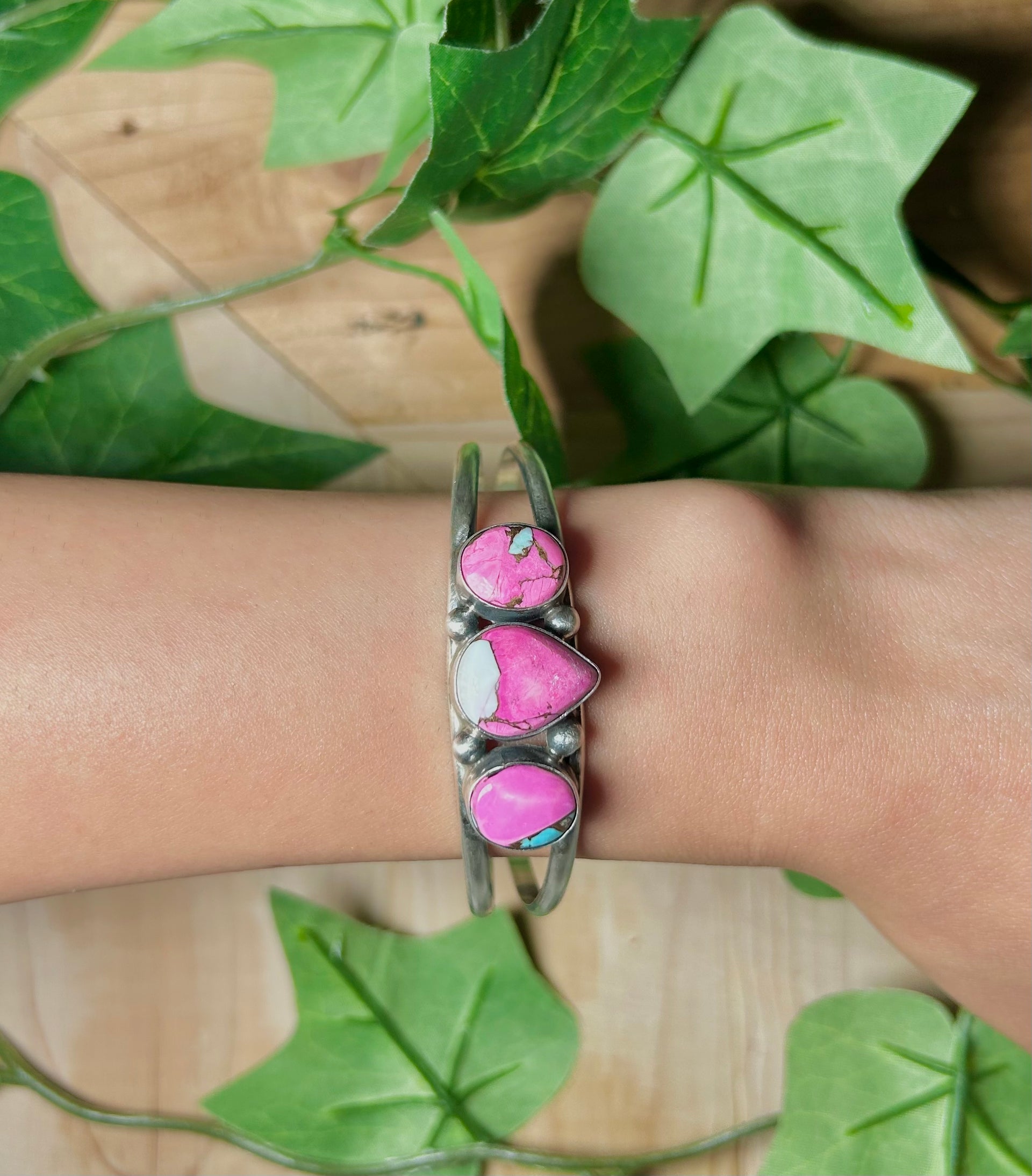 Augustine Largo Cotton Dahlia & Sterling Silver Cuff Bracelet