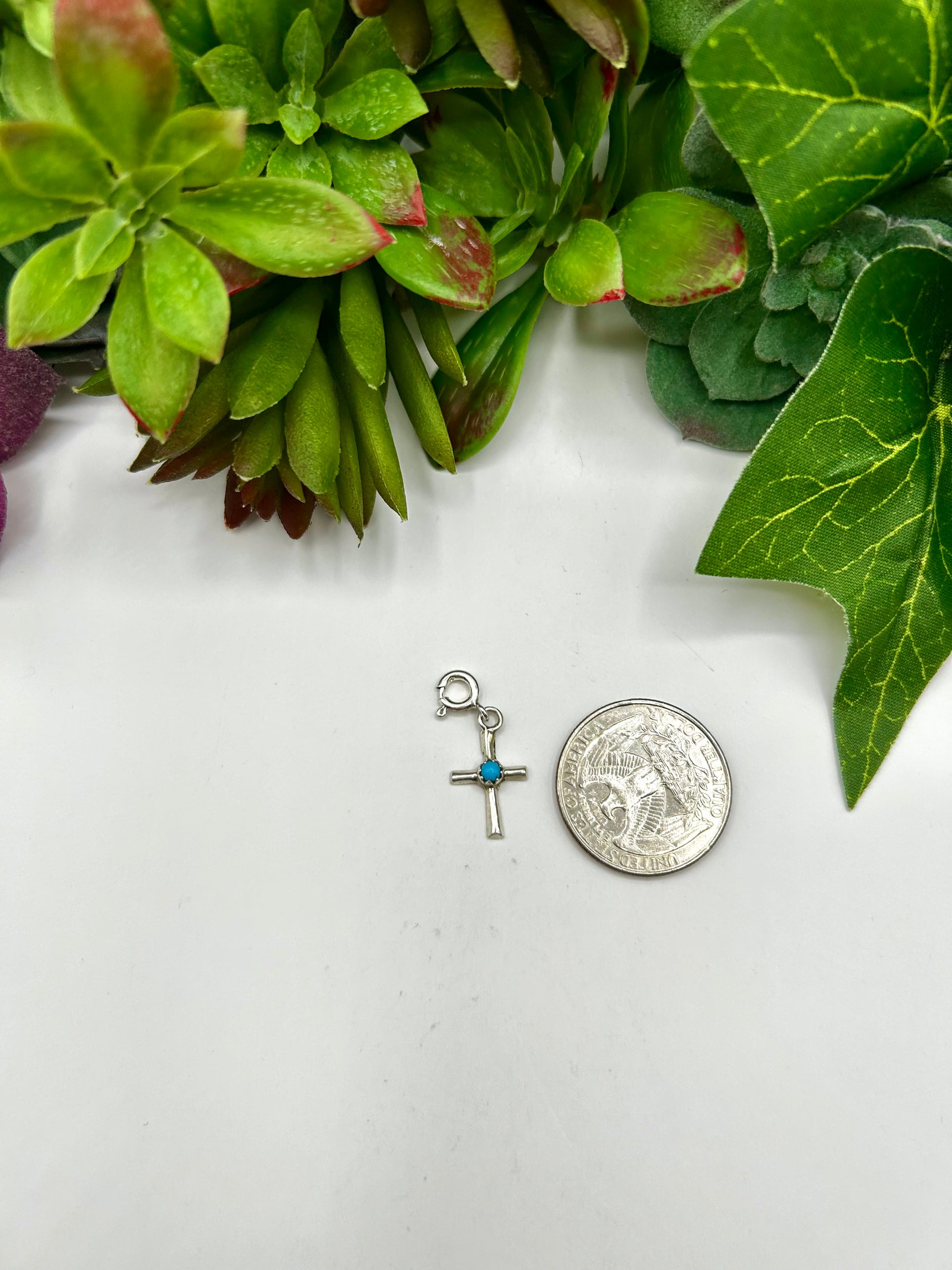 Navajo Made Kingman Turquoise & Sterling Silver Cast Charms