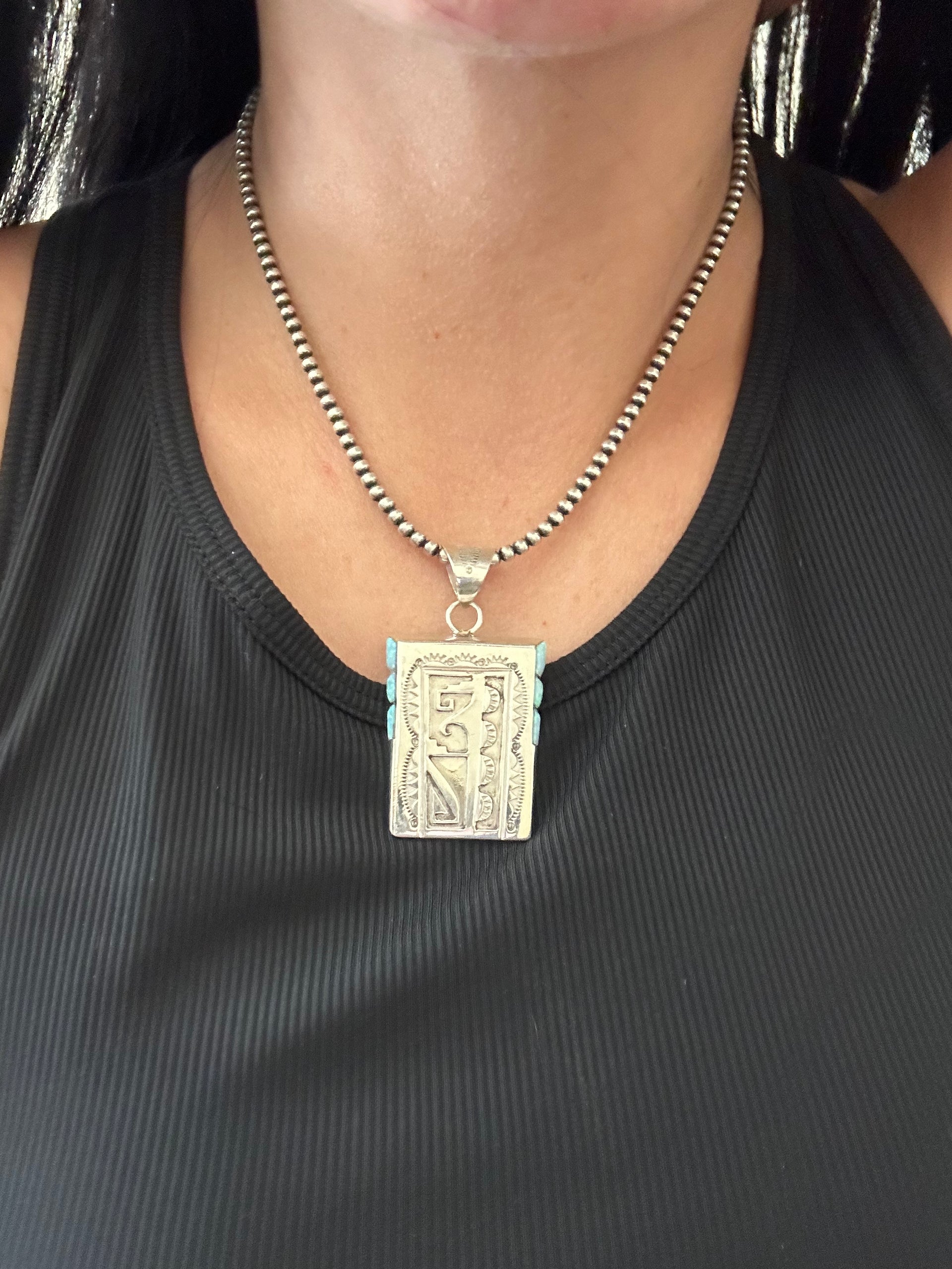 Navajo Made Opal & Sterling Silver Pendant