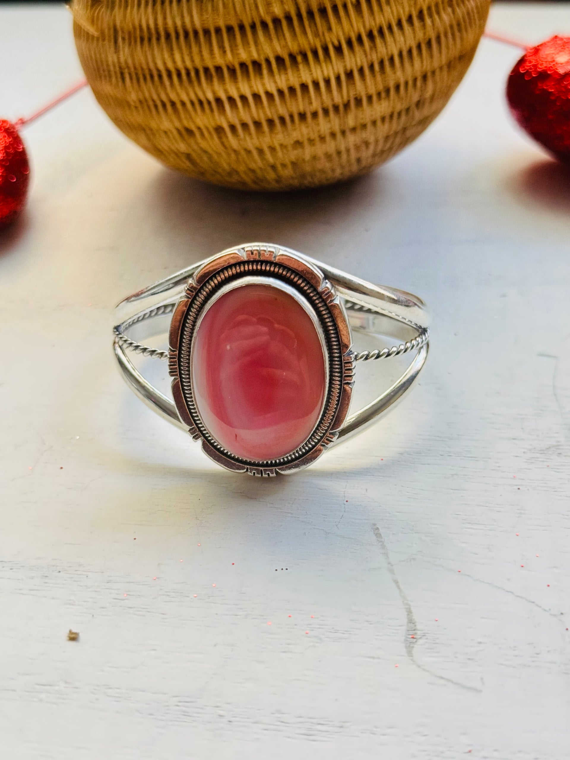 Wydell Billie Pink Conch & Sterling Silver Cuff Bracelet